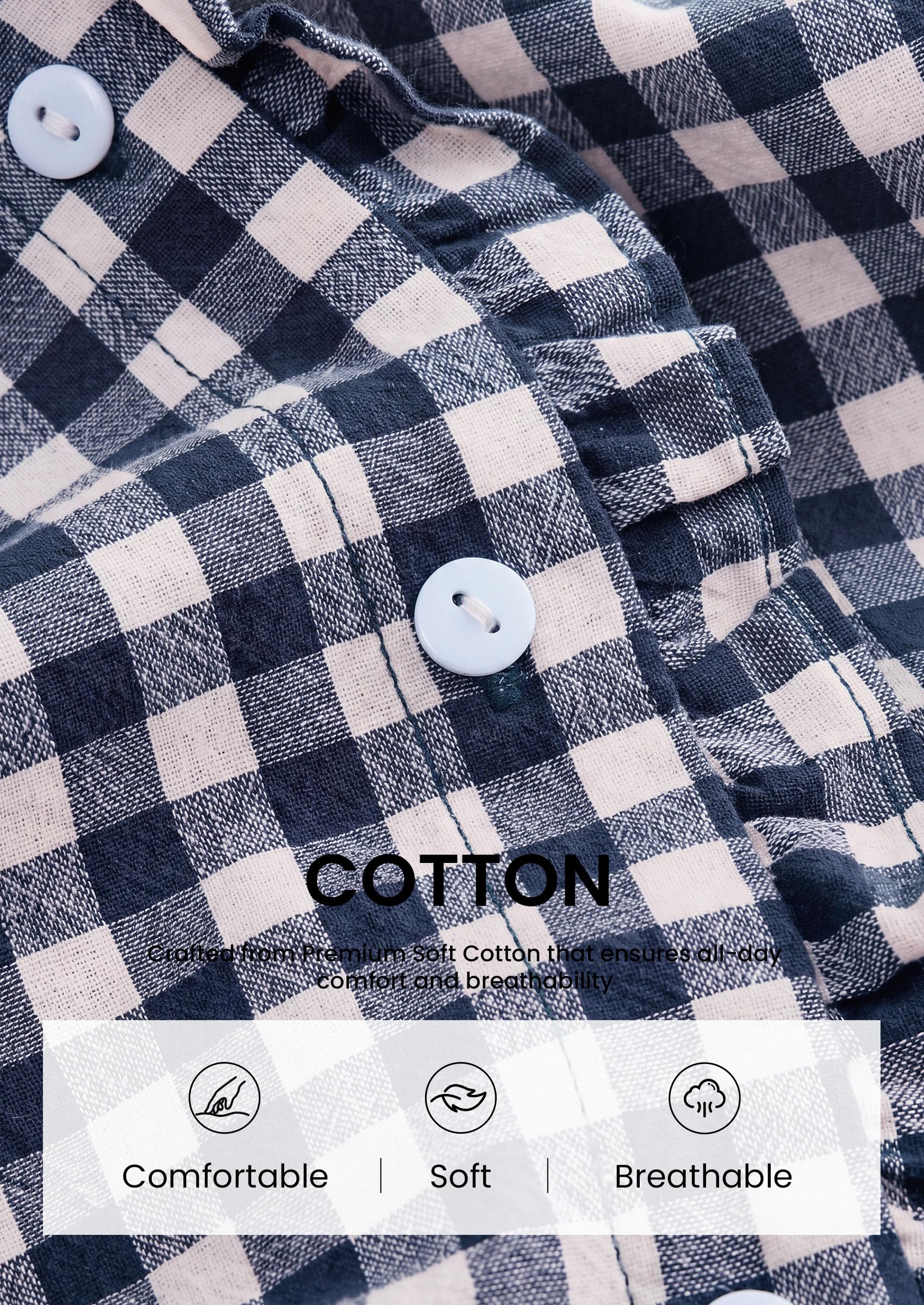 Womens Long Sleeve Button Down Shirts,Navy White,S