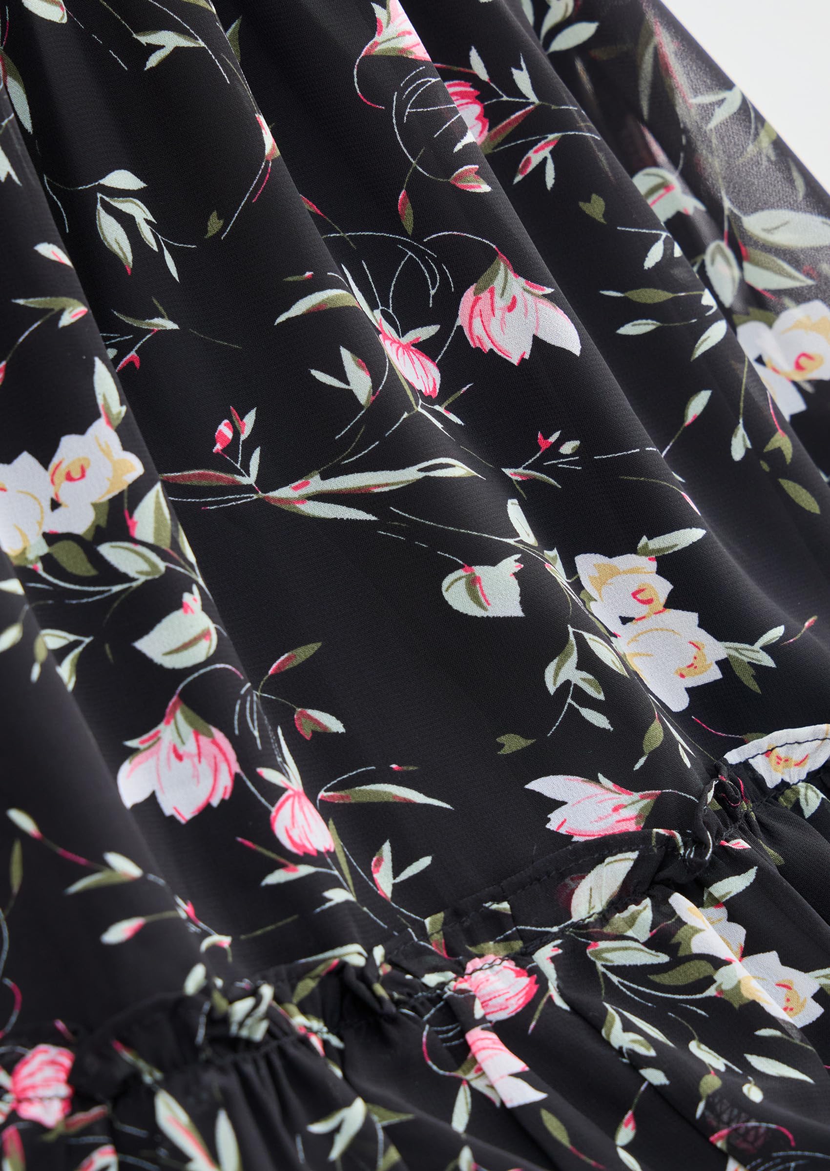 Women Floral Long Sleeve Mini Dress Fall Wedding Guest Dresses