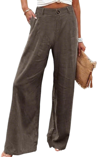 ⚡LAST 2 DAYS⚡- Women’s Casual High Waist Linen Wide Leg Trousers