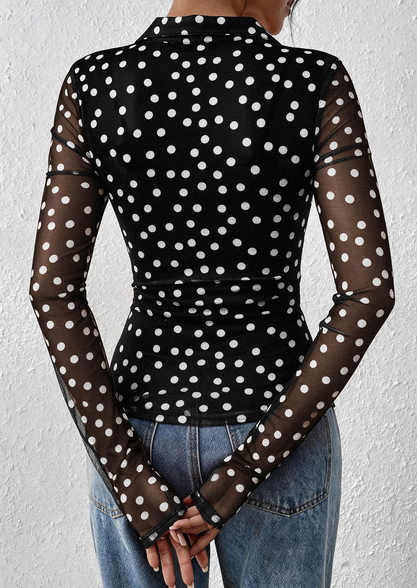 Women's Button Down Shirts Boho Mesh Floral Going Out Tops