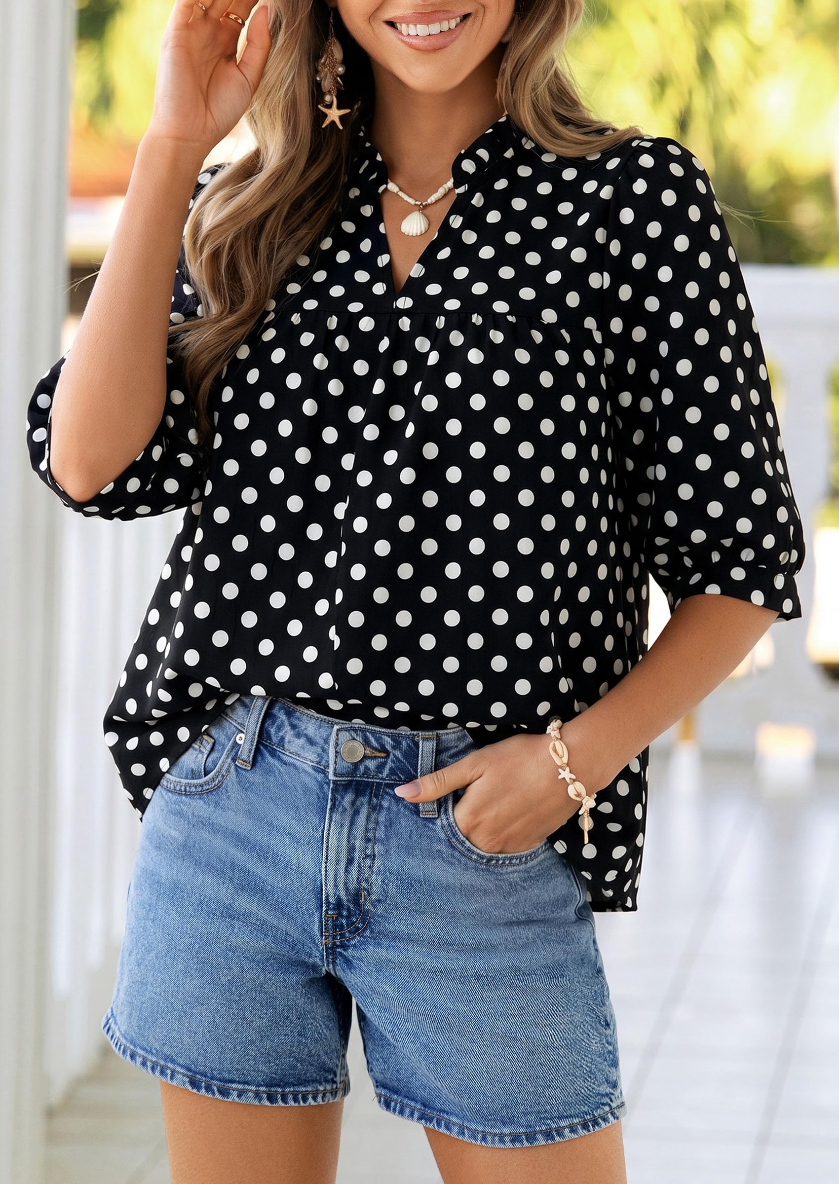 Women's Summer Floral Boho Dressy Casual Tops
