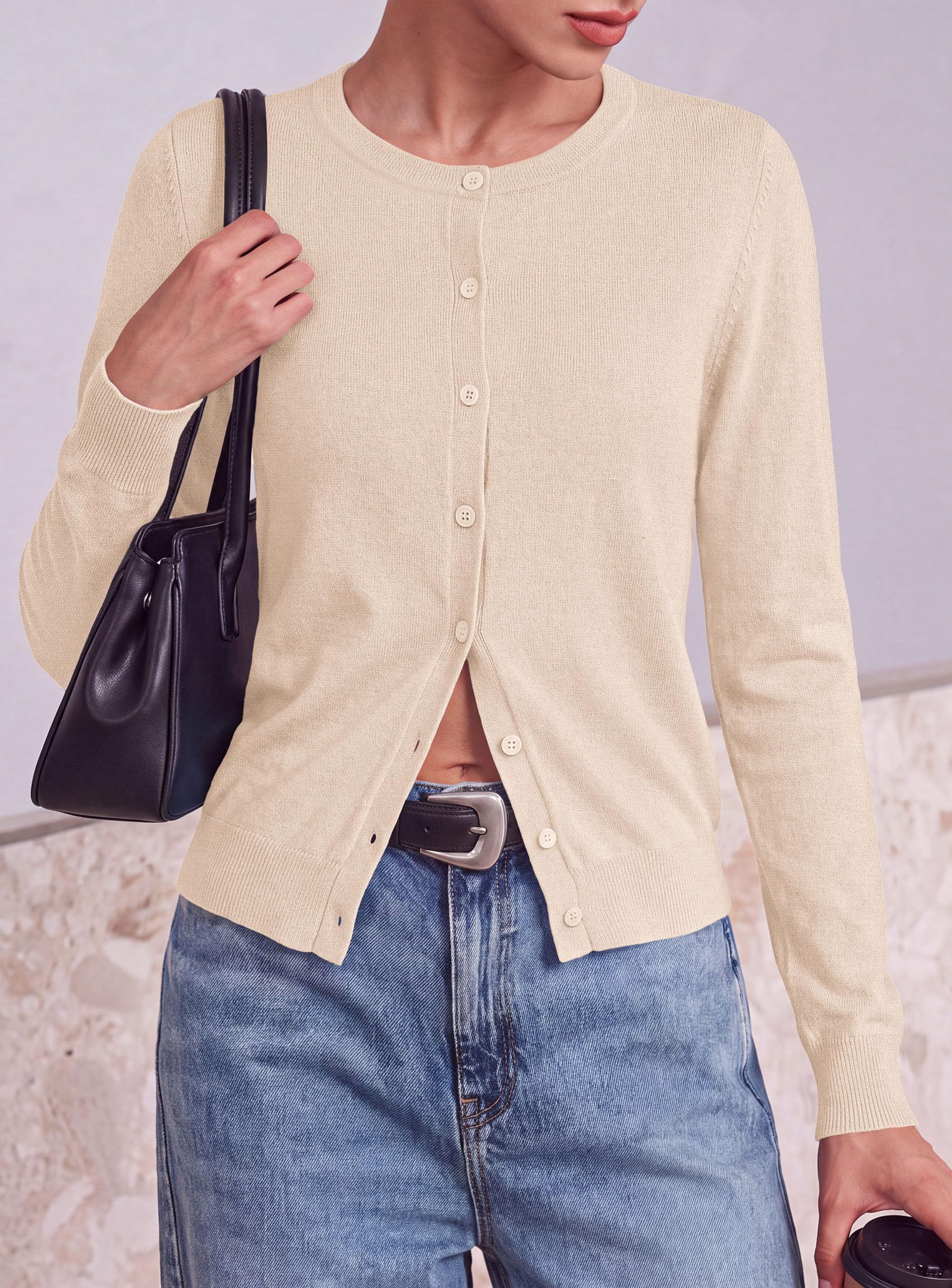 Lightweight Cardigans for Women Knit Button Up Fall Sweaters