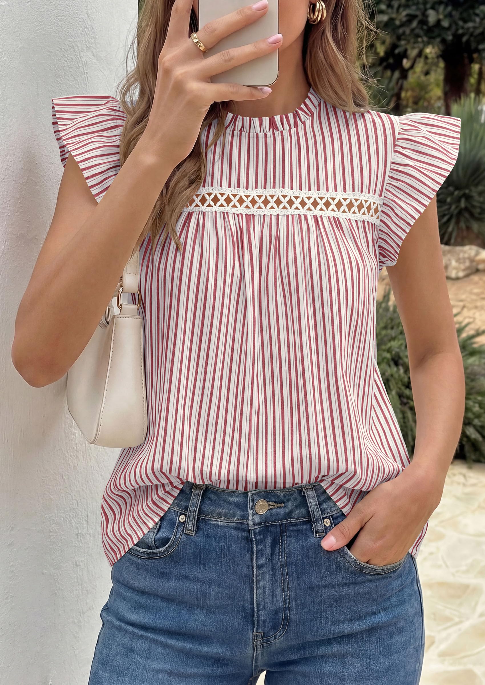 Striped Shirt Women Summer Dressy Business Casual Work Tops
