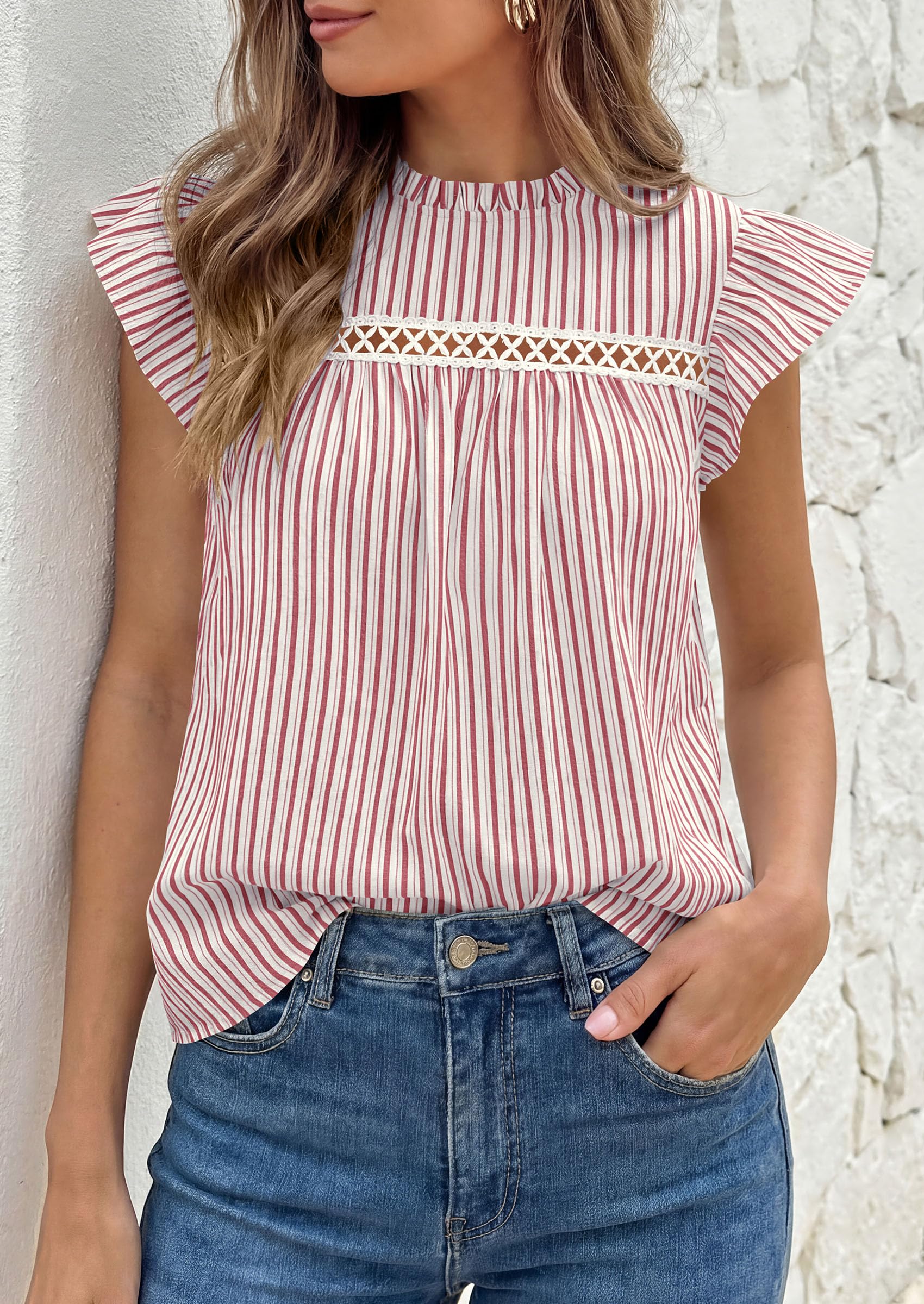 Striped Shirt Women Summer Dressy Business Casual Work Tops