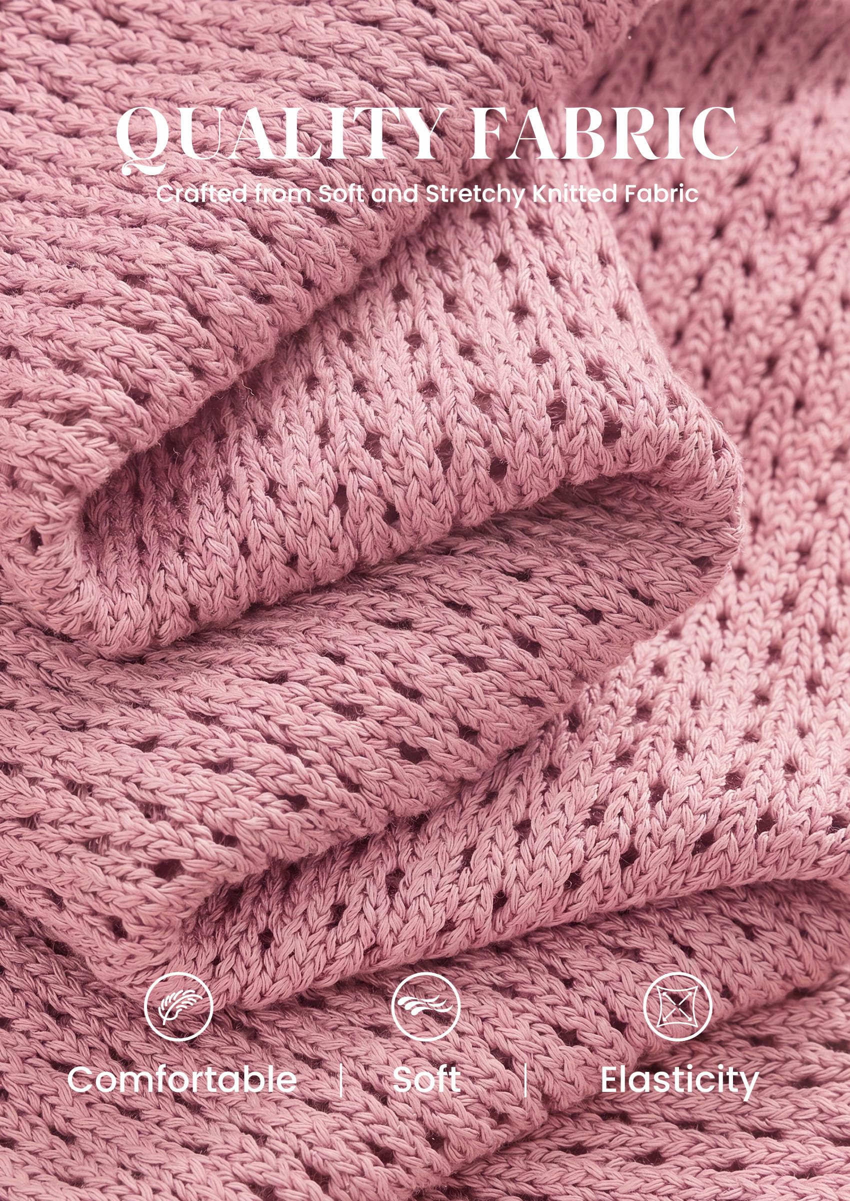 Women's Summer Sweater Vest Crochet Tops (Pink,S)