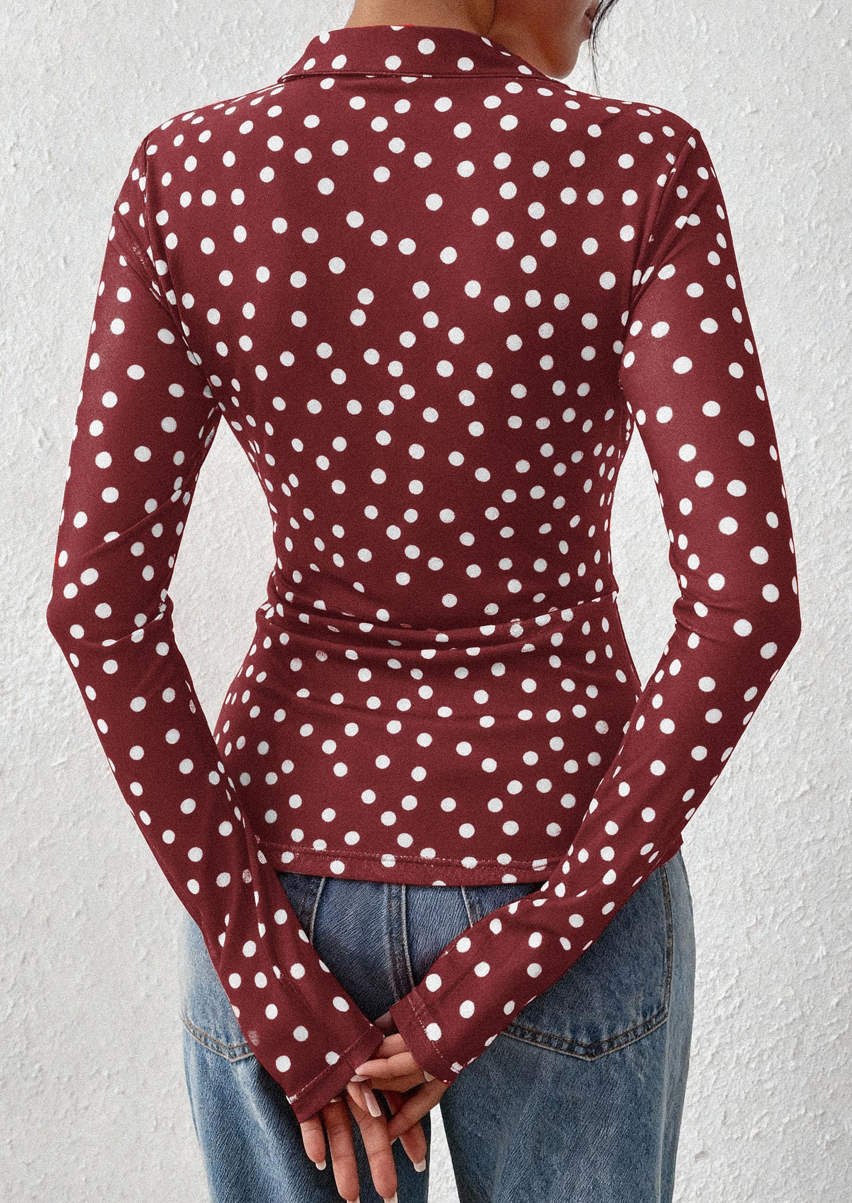 Women's Button Down Shirts Boho Mesh Floral Going Out Tops