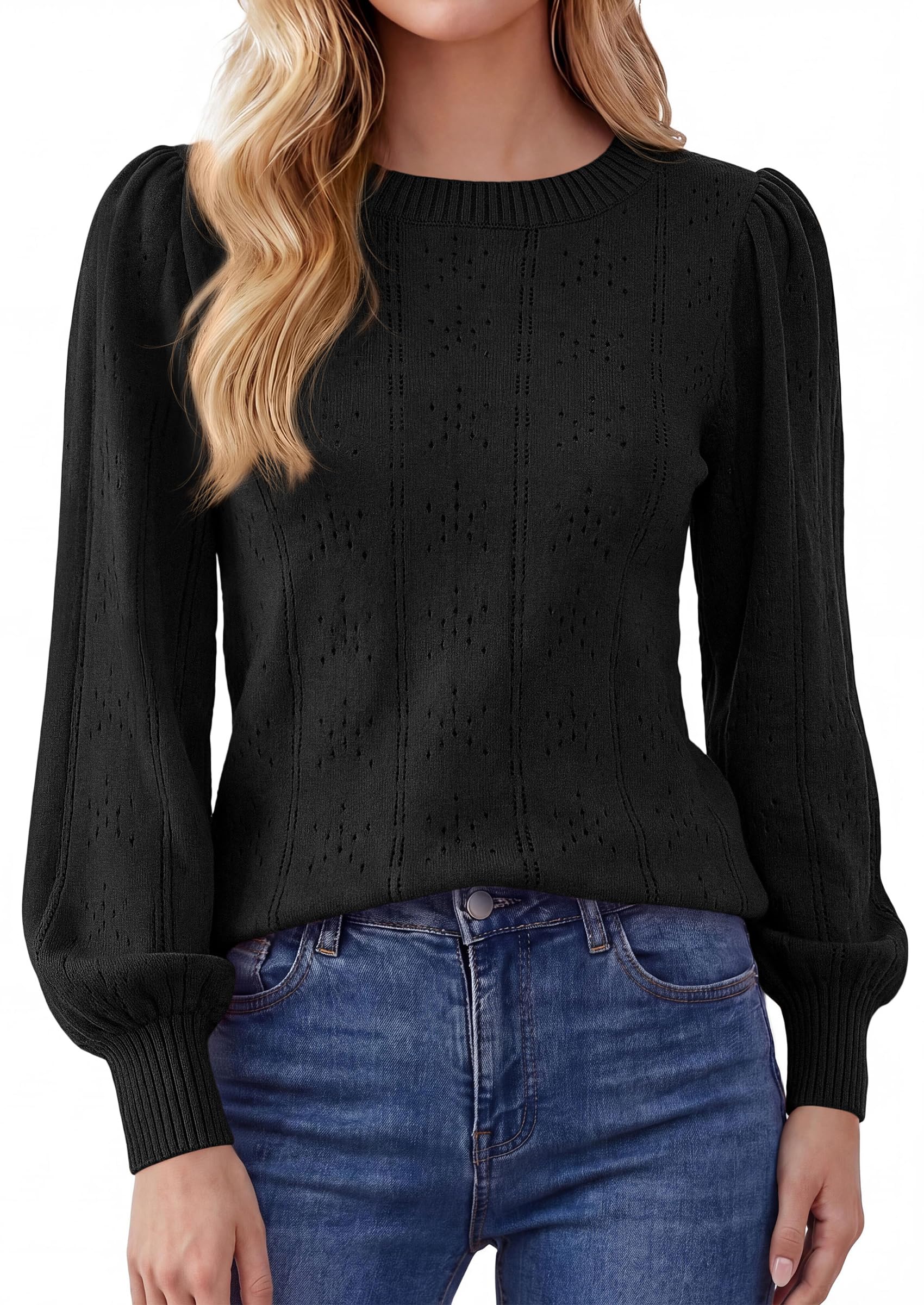 Women Fall Fashion Hollow Out Holiday Sweaters Black,S