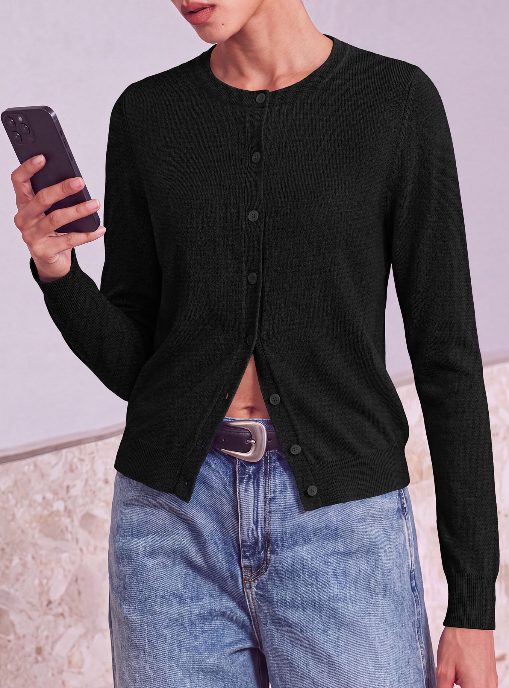 Lightweight Cardigans for Women Knit Button Up Fall Sweaters