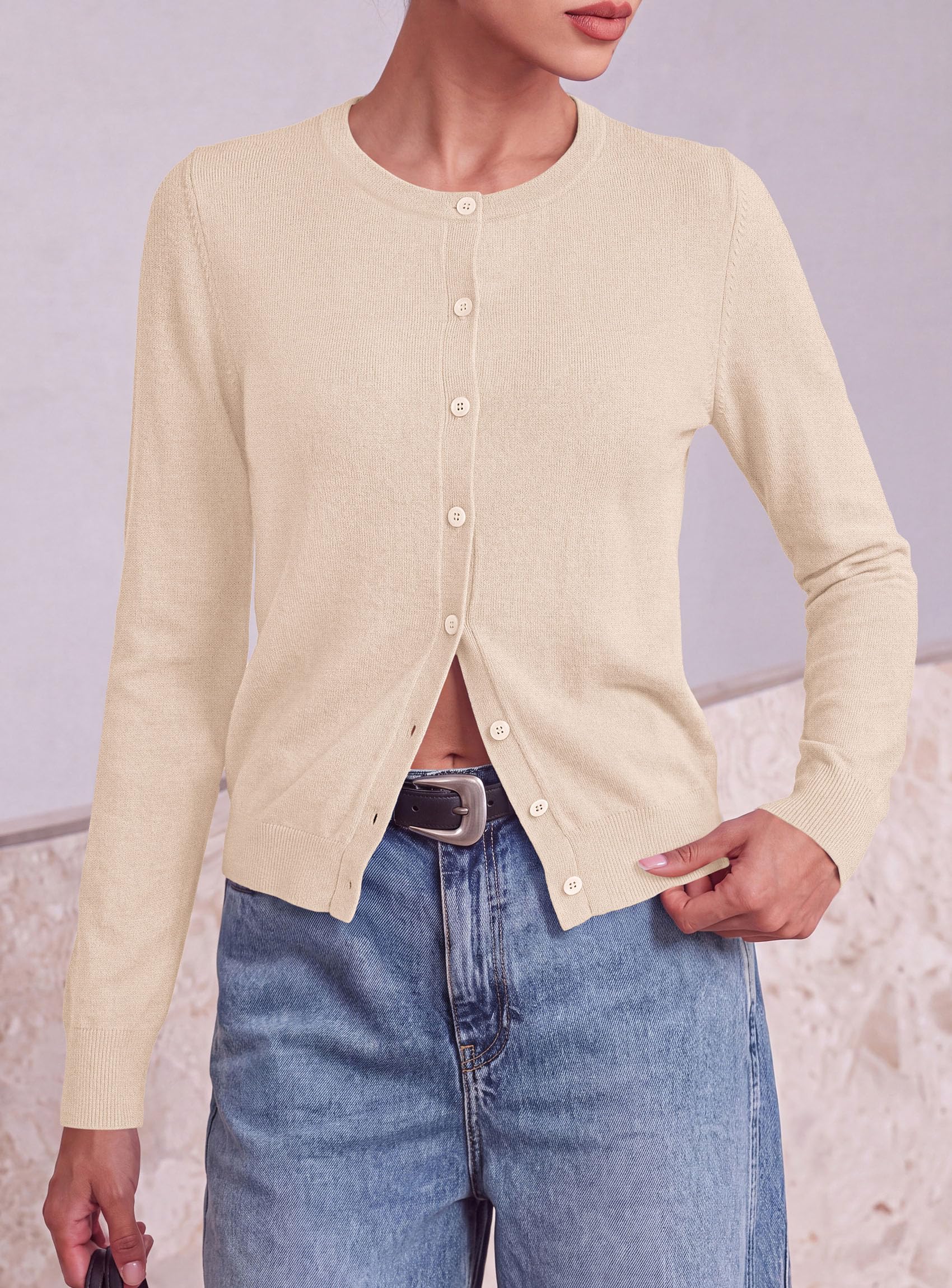 Lightweight Cardigans for Women Knit Button Up Fall Sweaters