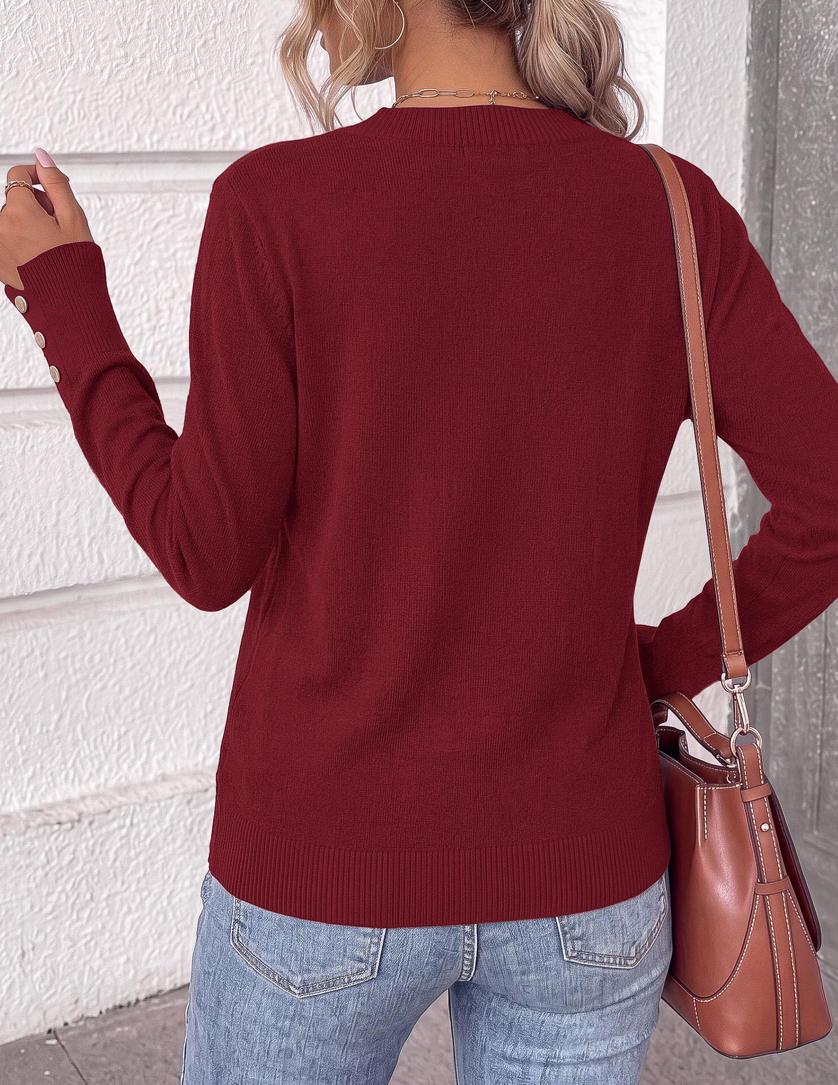Fall Sweaters for Women V Neck Lightweight Pullover Top