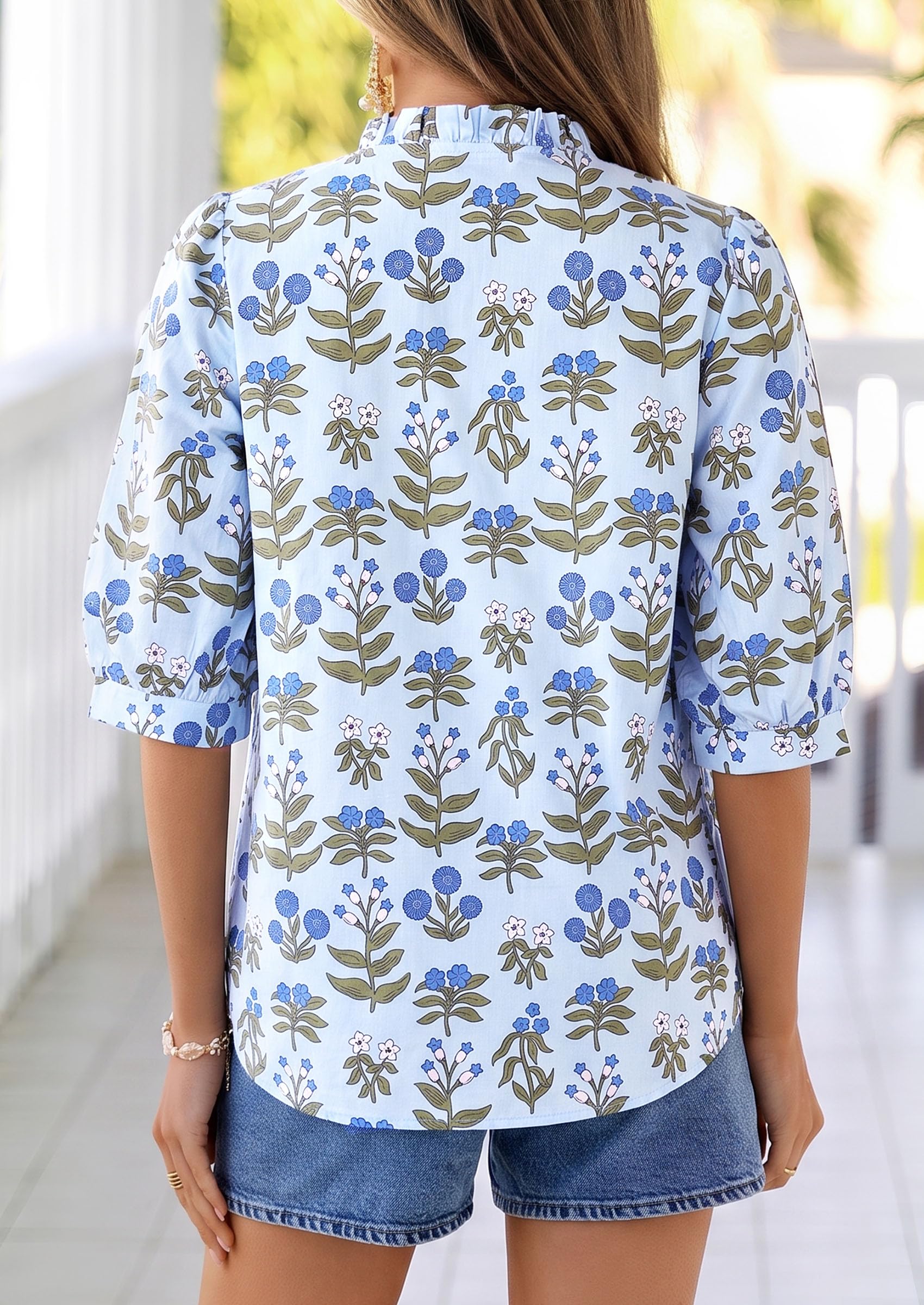 Women's Summer Floral Boho Dressy Casual Tops