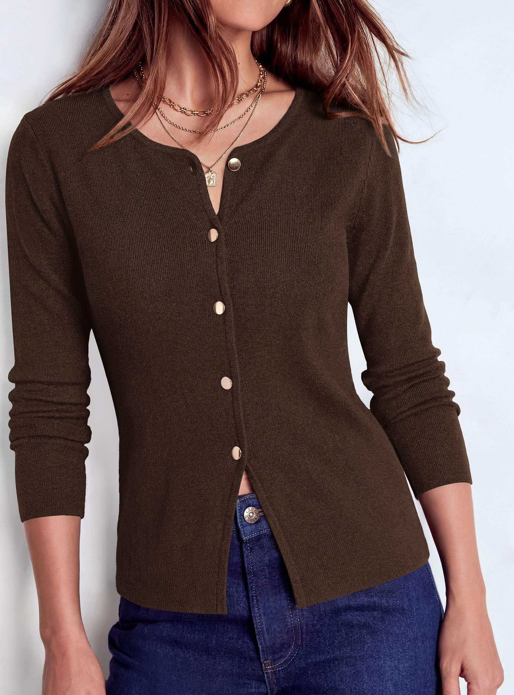 Lightweight Cardigan Sweaters for Women Button Up Fall Outfits