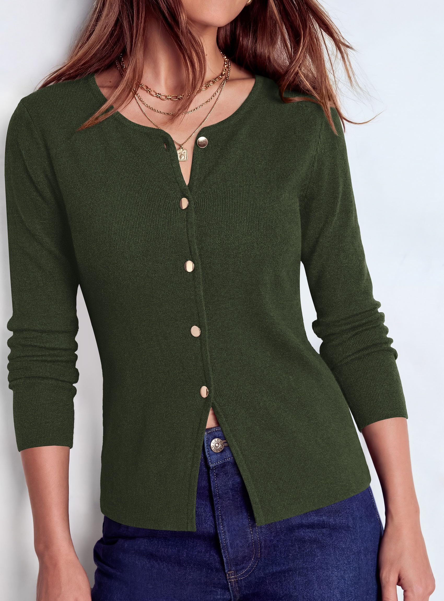 Lightweight Cardigan Sweaters for Women Button Up Fall Outfits