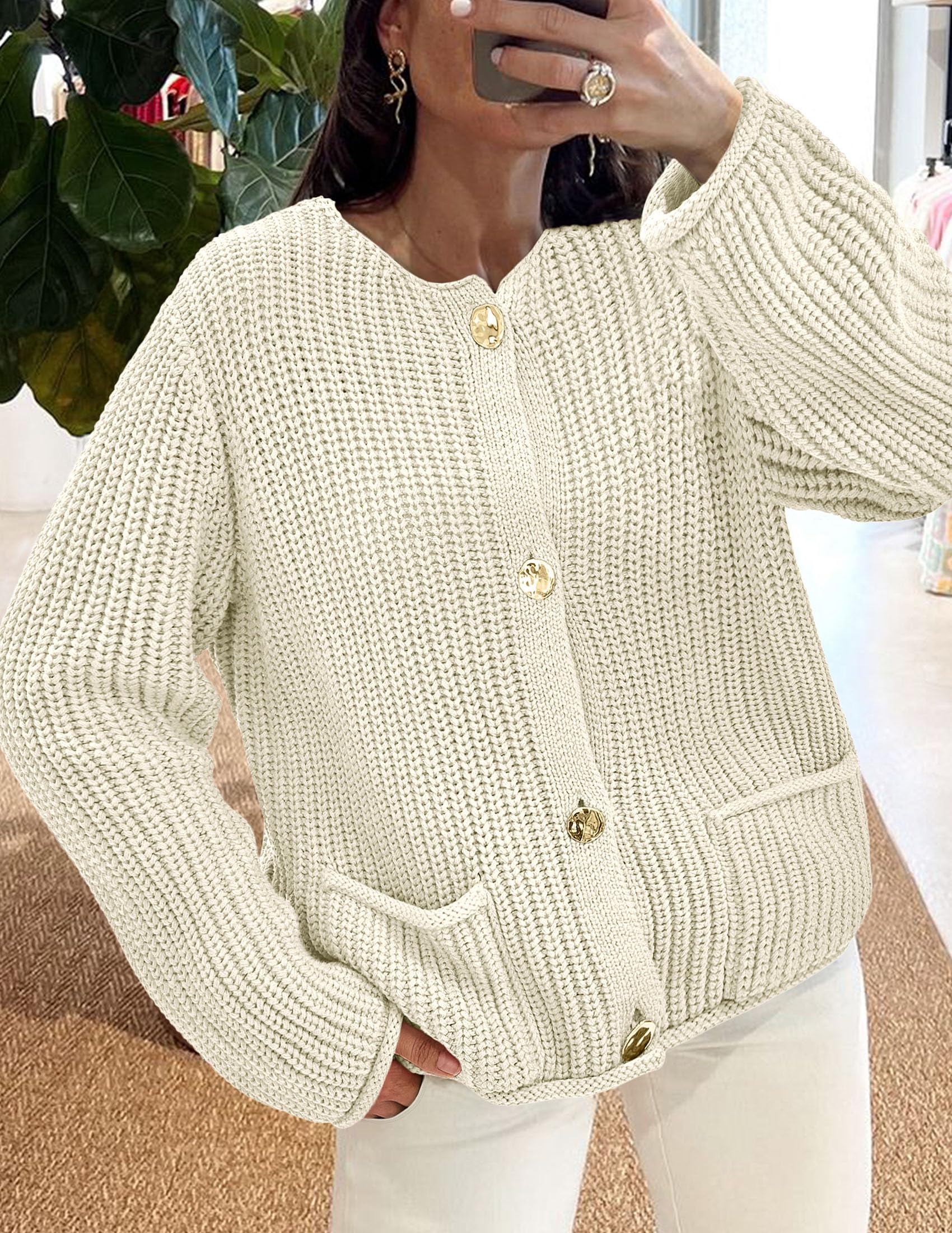 Women Oversized Cardigan Sweaters 2026 Fall Outfits,Beige