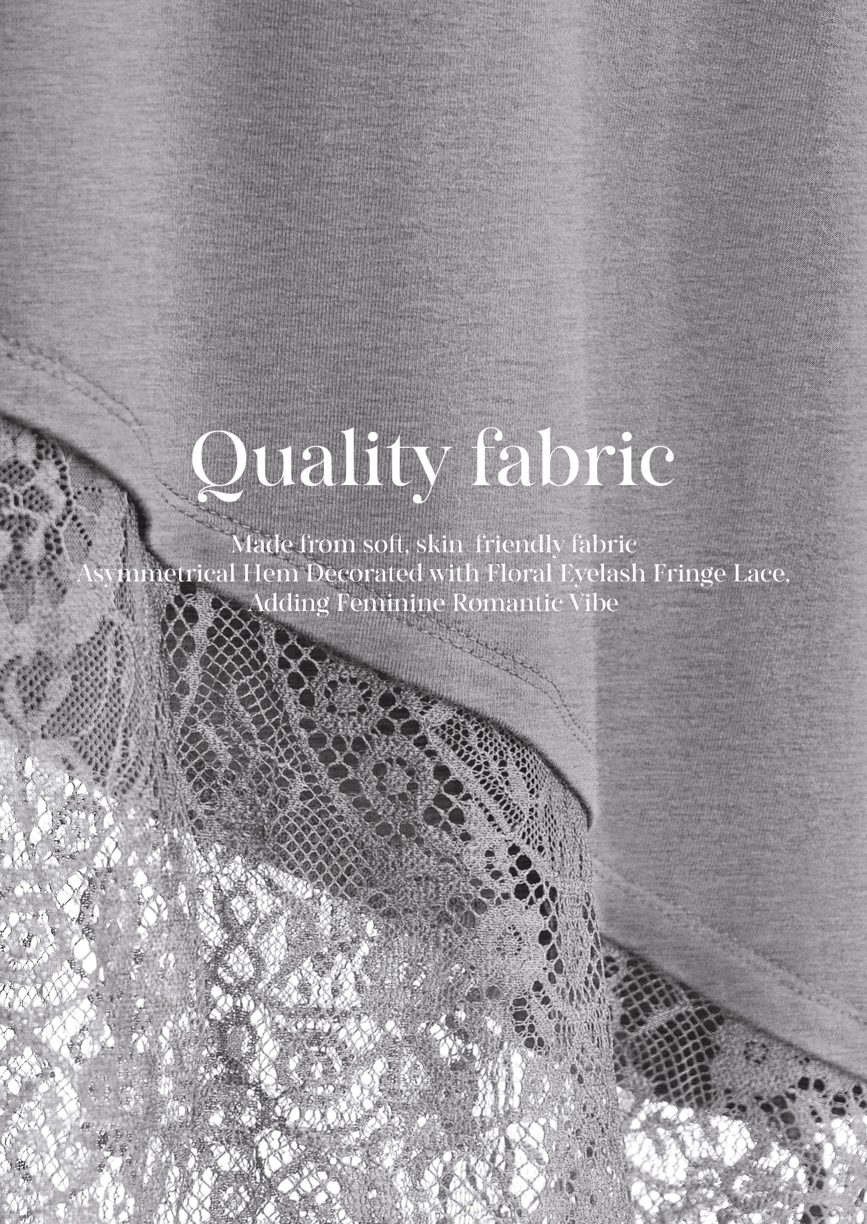 Women's Lace Patchwork Long Sleeve Shirts,Grey,S