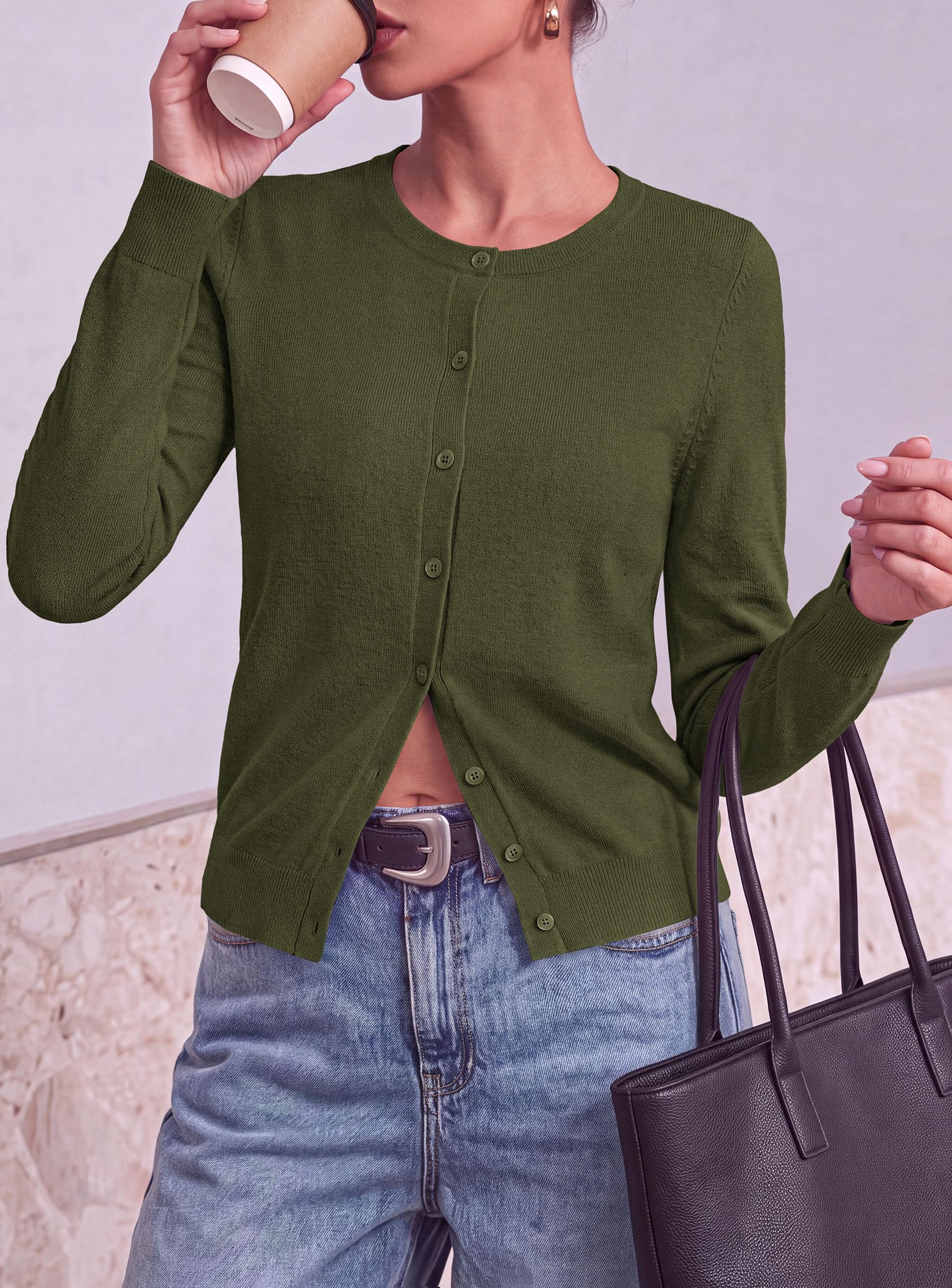 Lightweight Cardigans for Women Knit Button Up Fall Sweaters