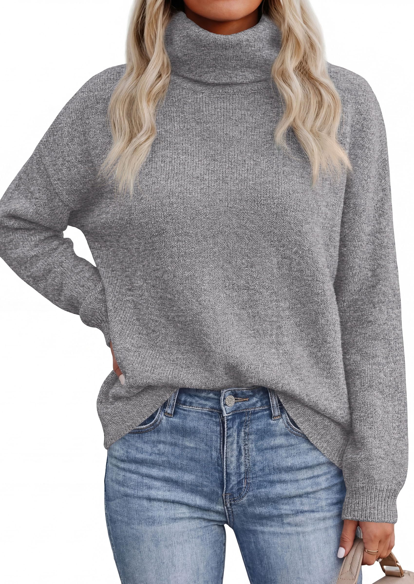 Women's Winter Turtleneck Sweaters Oversized Warm Pullover