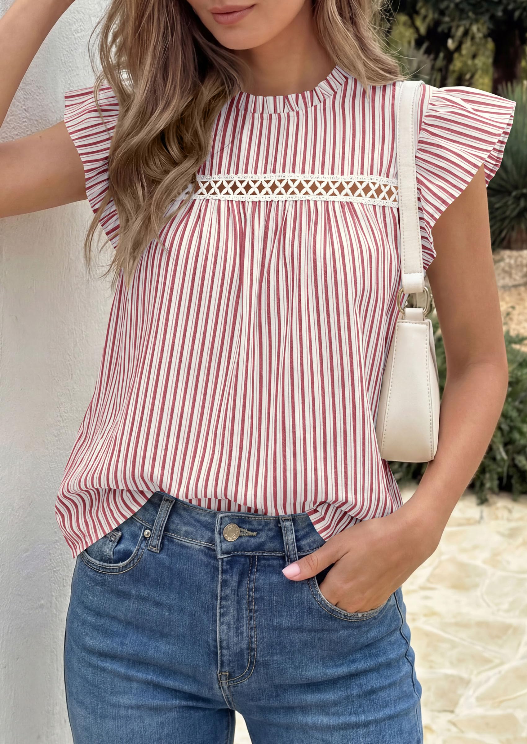 Striped Shirt Women Summer Dressy Business Casual Work Tops