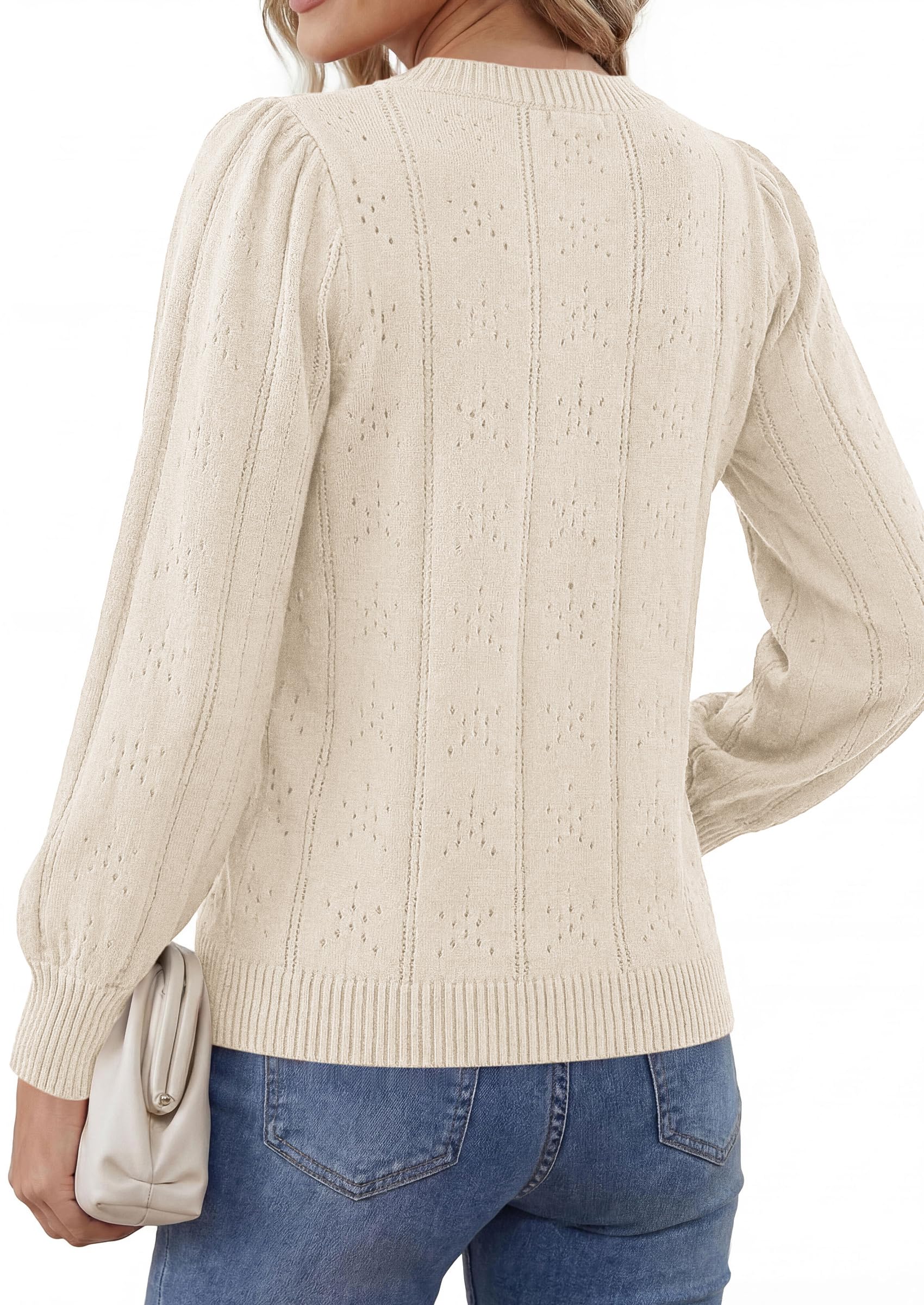 Women Fall Fashion Hollow Out Holiday Sweaters Beige,S