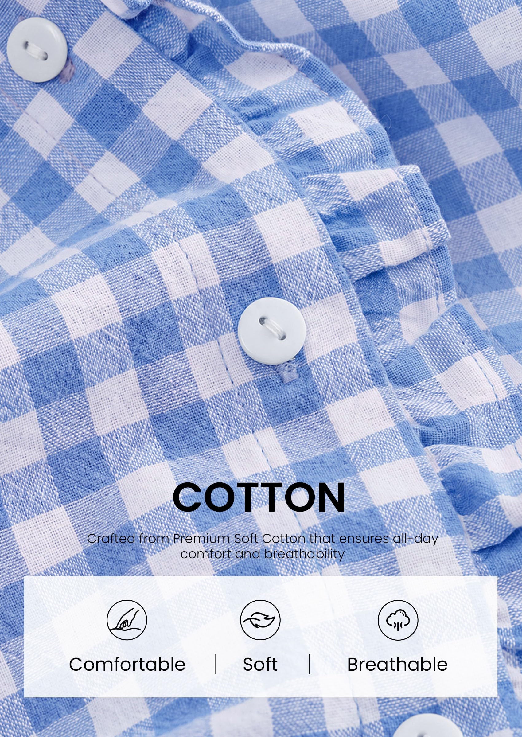 Womens Long Sleeve Button Down Shirts,Light Blue White,m