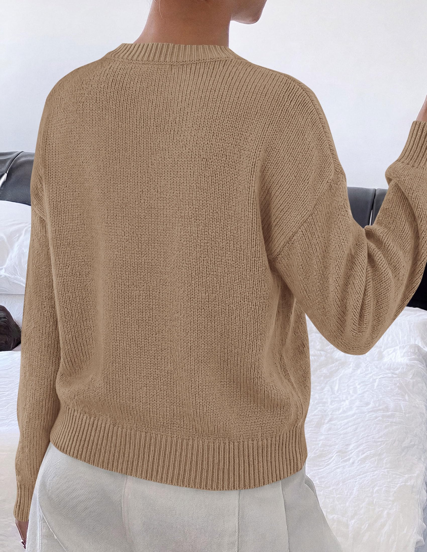 Women's Oversized 3D Floral Knit Sweater,Grey Khaki,S