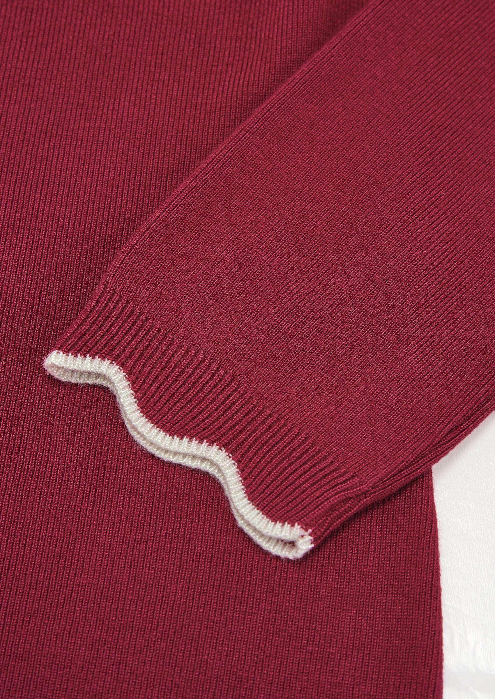 Women's Long Sleeve Ribbed Knit Pullover Sweaters,Burgundy,S