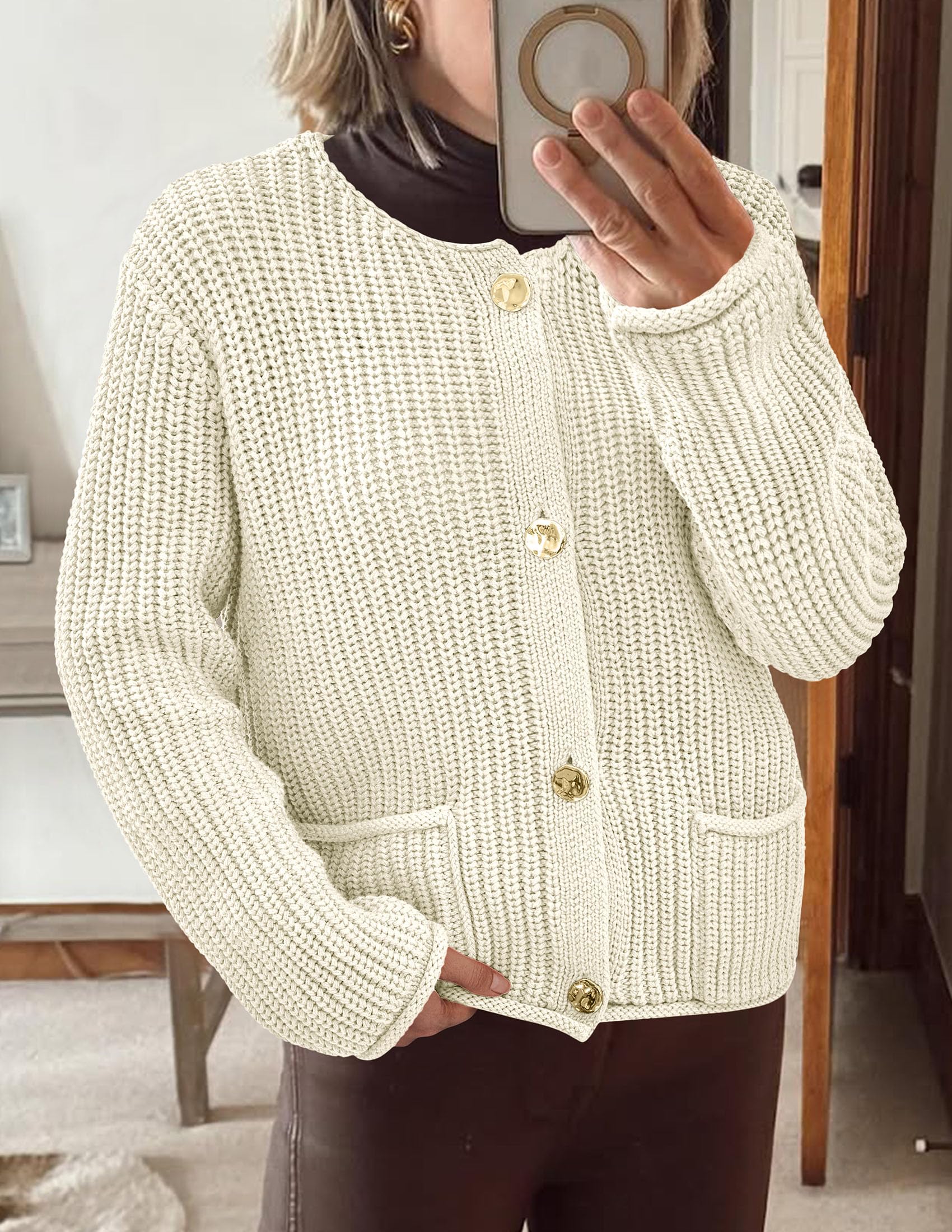 Women Oversized Cardigan Sweaters 2026 Fall Outfits,Beige