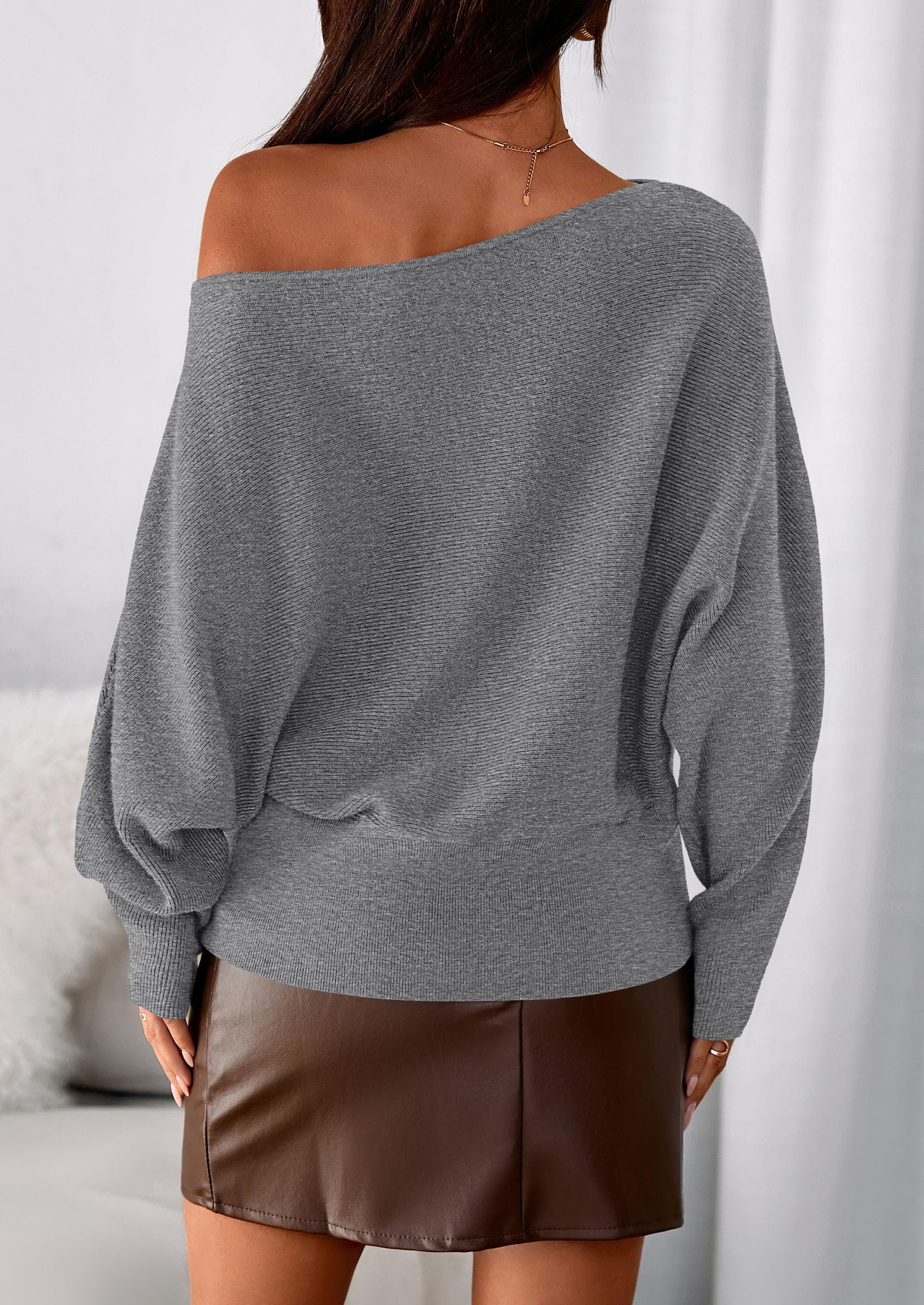 Women's Off the Shoulder Sweater Trendy Fall Going Out Tops