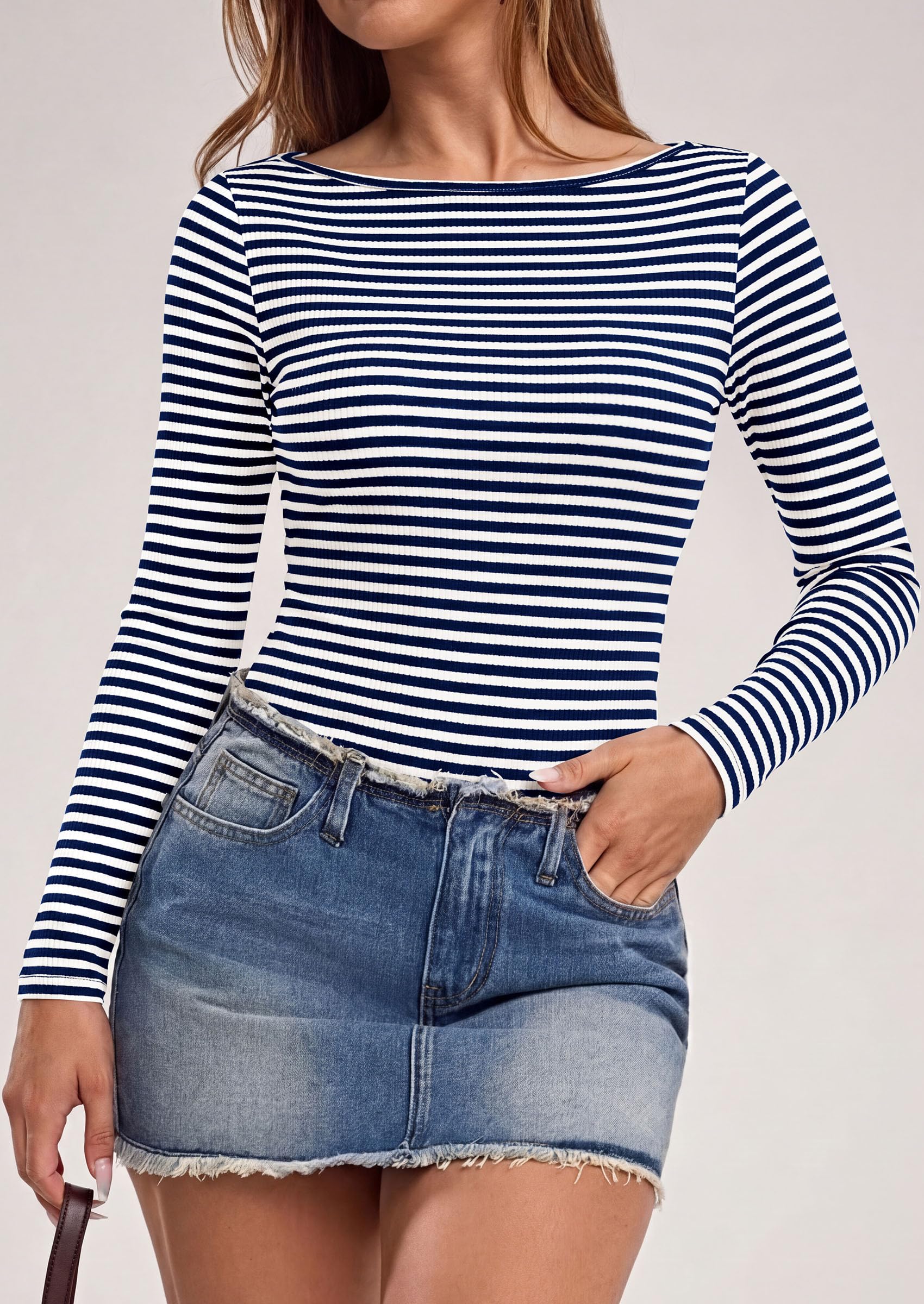 Long Sleeve Striped Shirts for Women