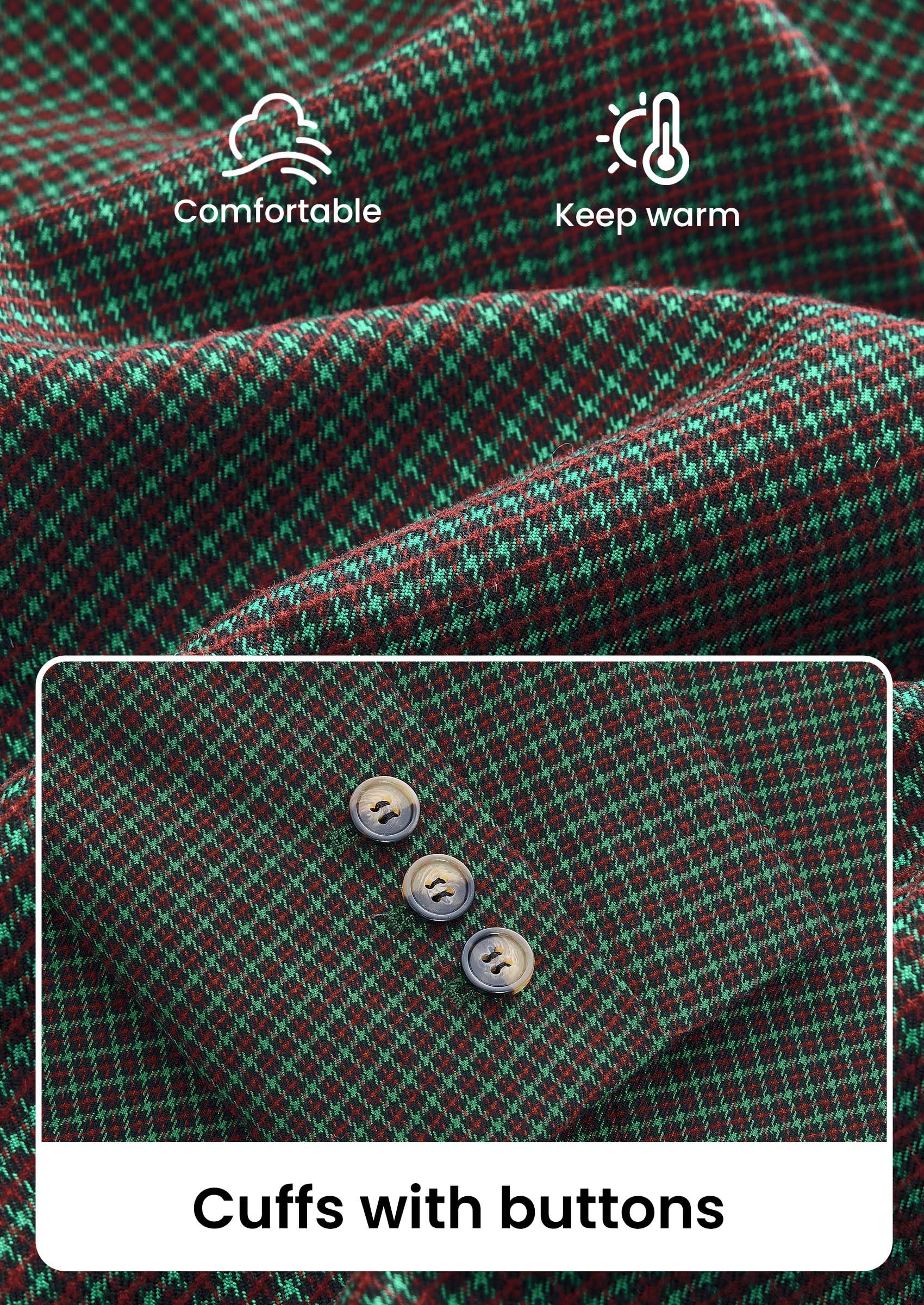 Fall Plaid Blazers for Women Business Casual Green S