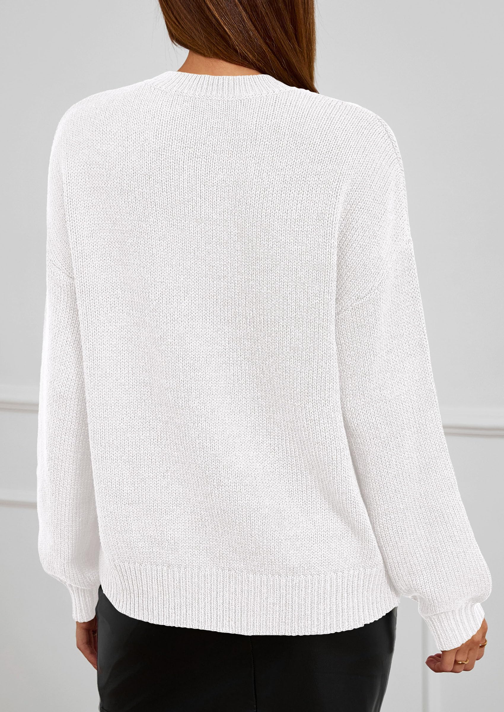 Women's Oversized 3D Floral Knit Sweater,White,S