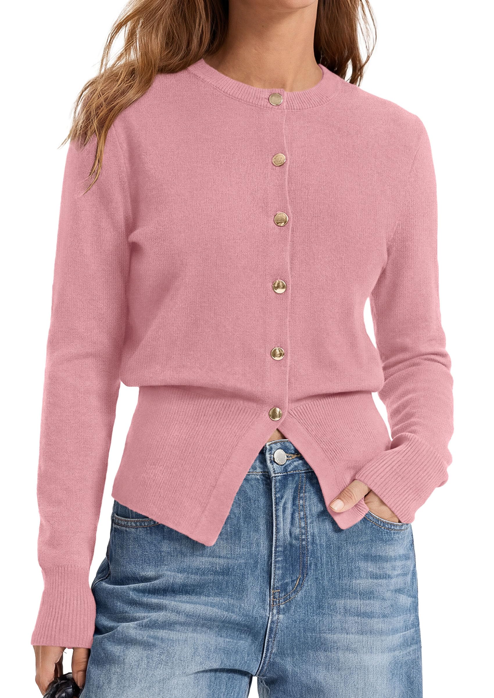 Womens Fall Fashion Knit Cardigan Sweaters Cinched Waist Tops