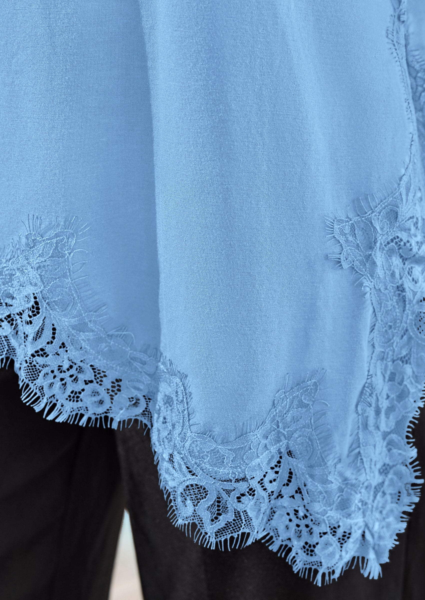 Women's Long Sleeve Asymmetrical Lace Tops Oversized Tshirts