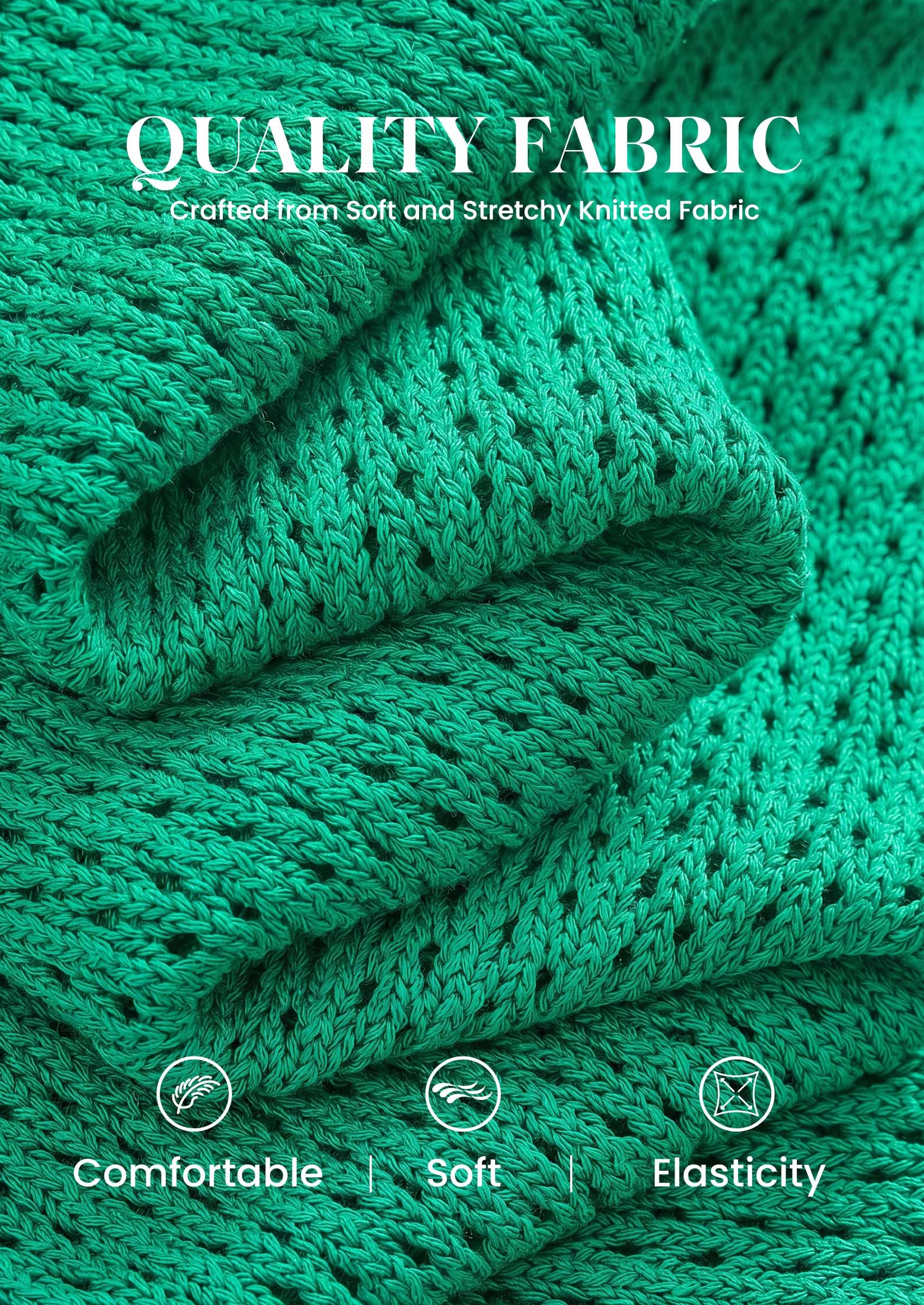 Women's Summer Sweater Vest Crochet Tops (Light Green,S)