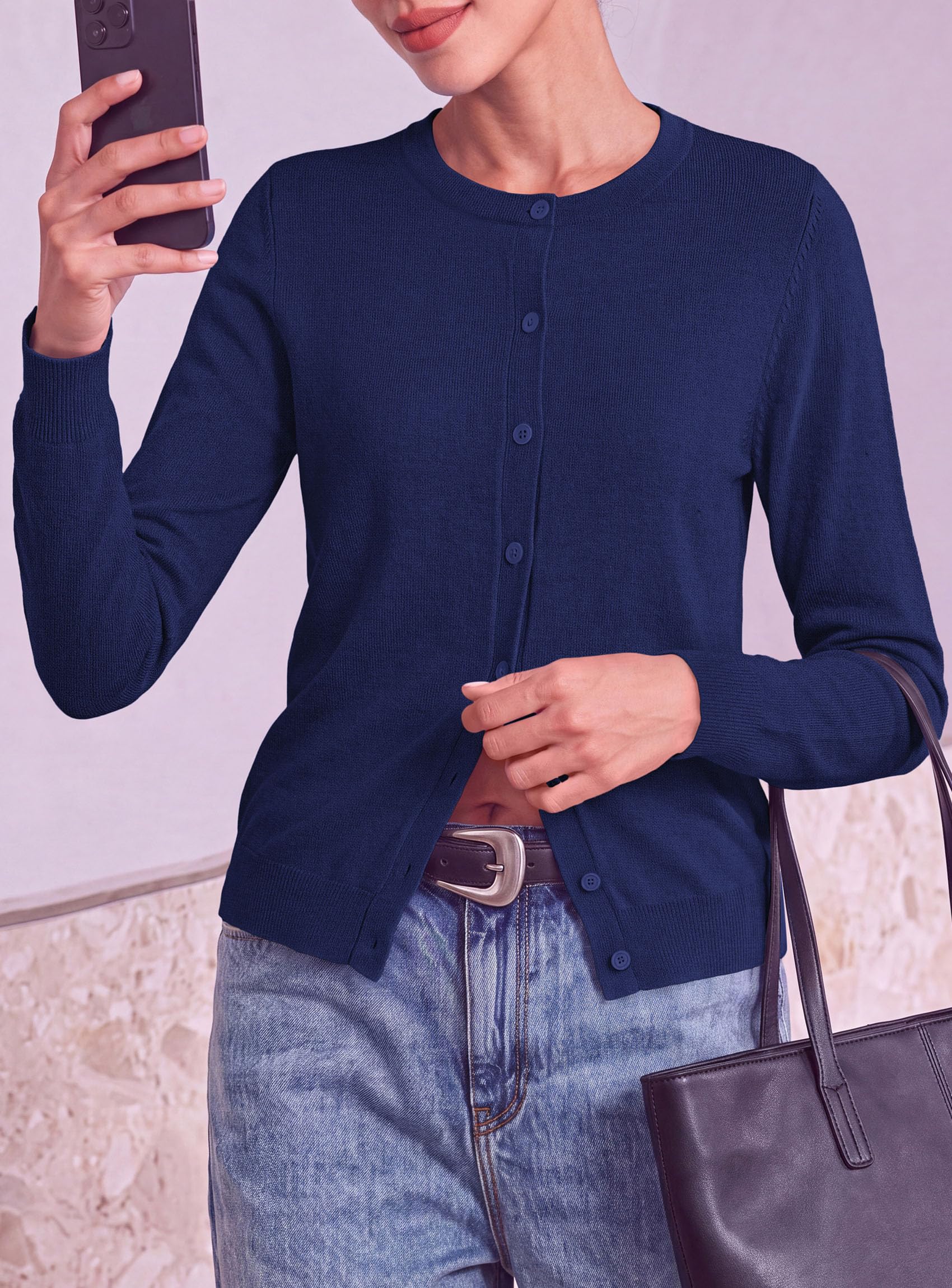 Lightweight Cardigans for Women Knit Button Up Fall Sweaters