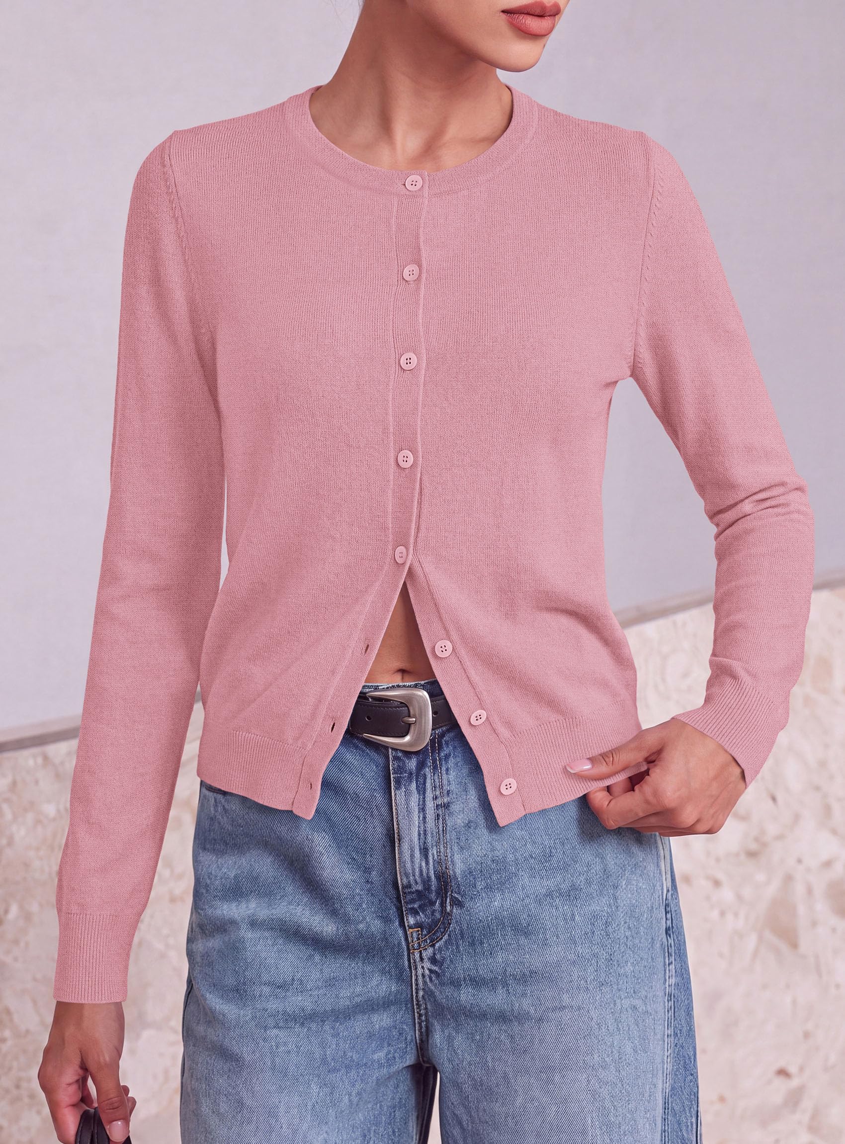 Lightweight Cardigans for Women Knit Button Up Fall Sweaters