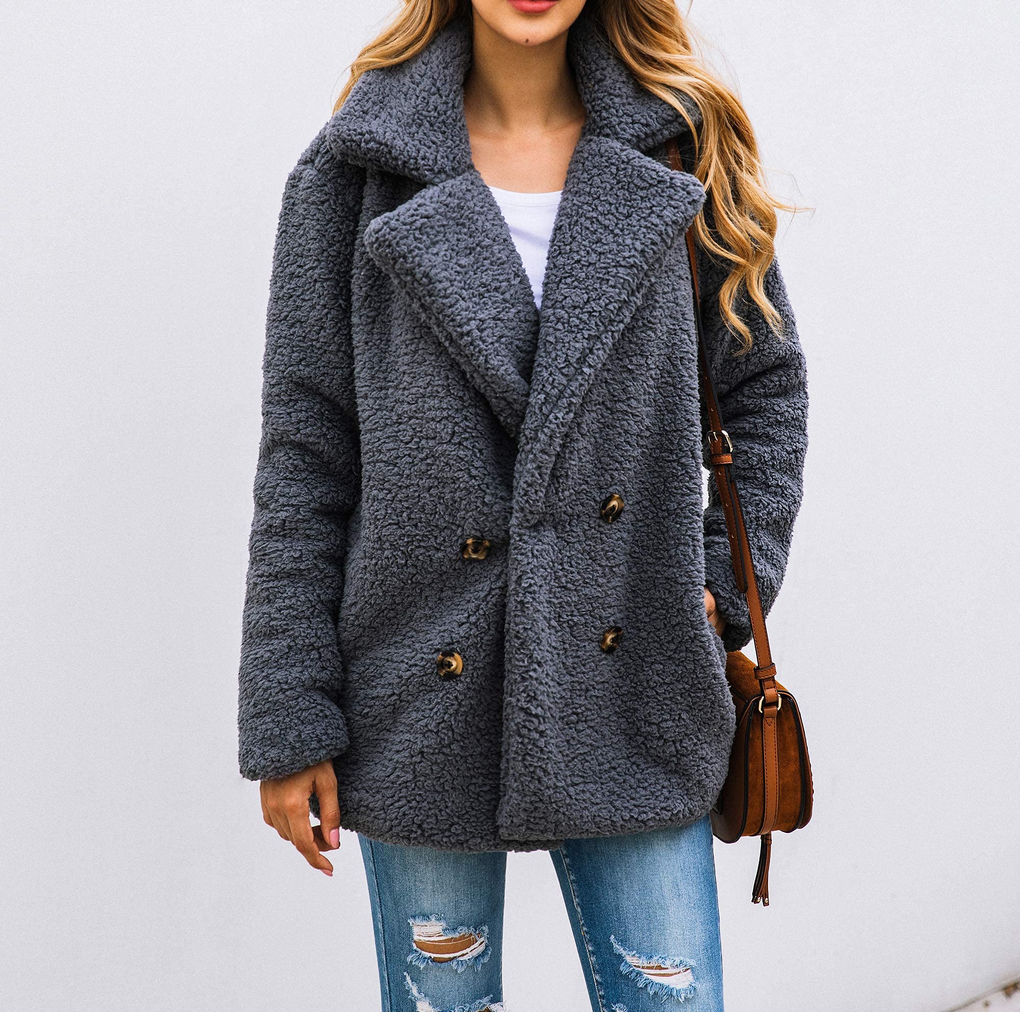 Oversized Sherpa Fleece Jacket Women's Winter Coats Outerwear