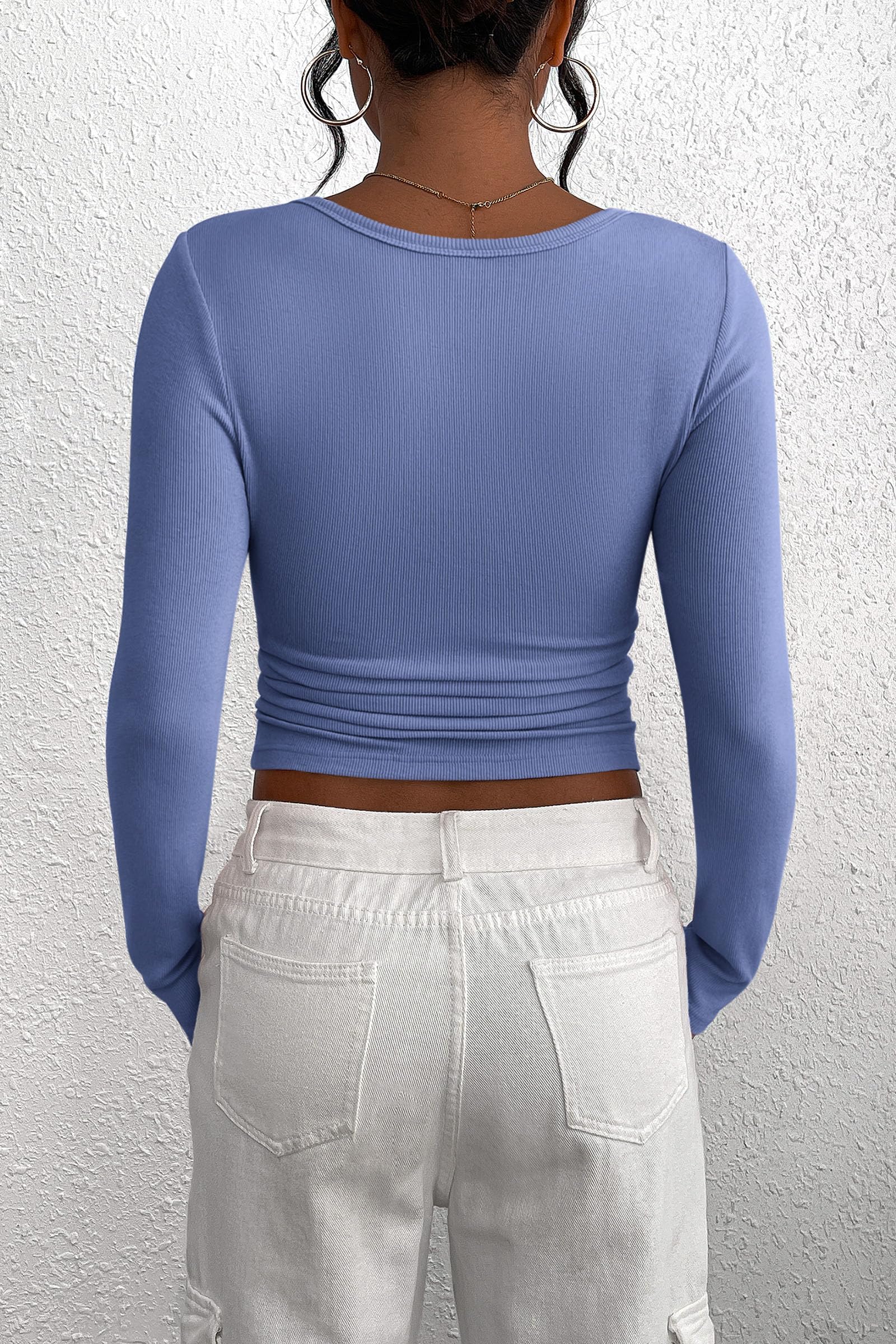 Women's Fall Long Sleeve Henley T Shirts