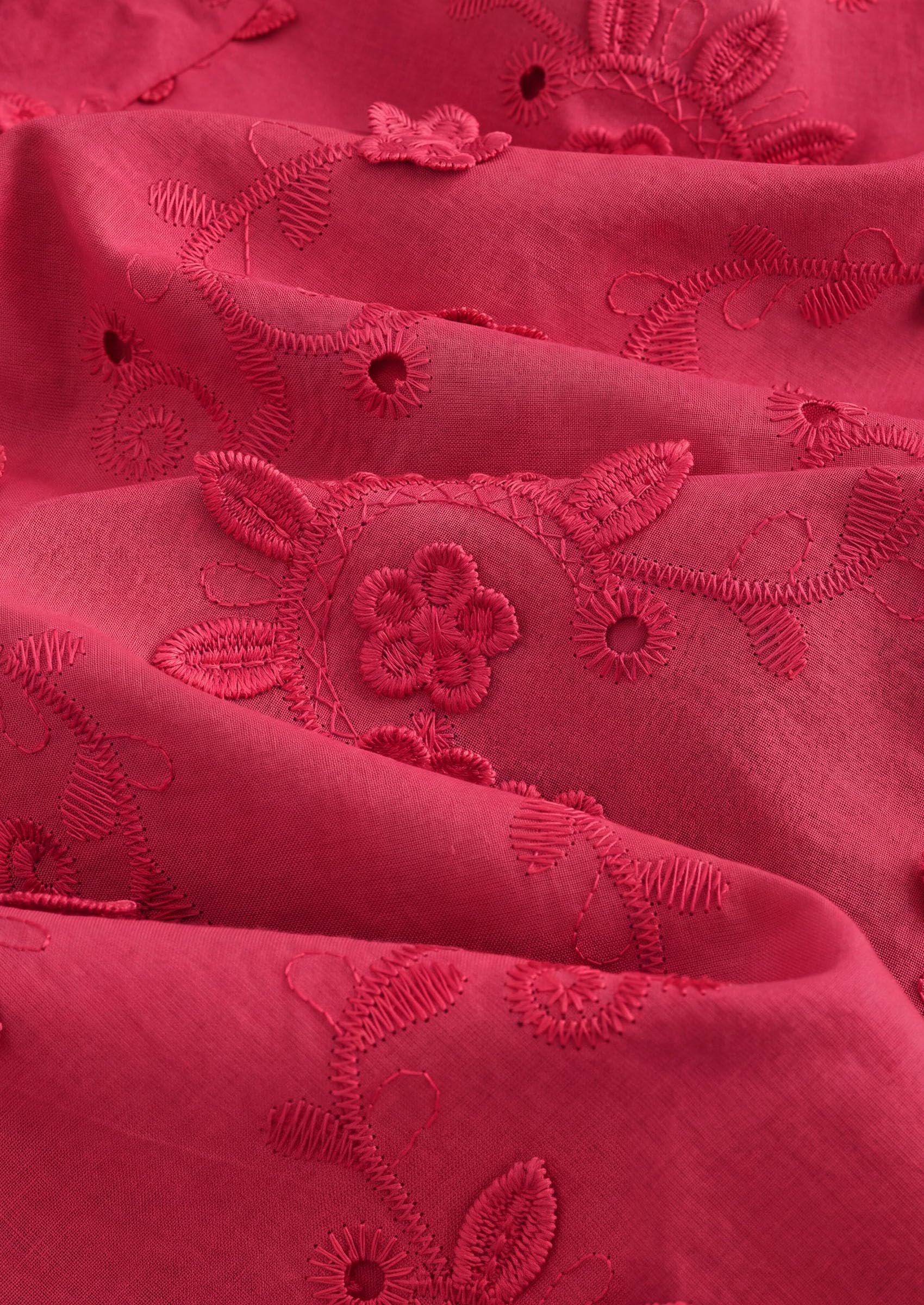 Women's Floral Embroidered Button Down Shirts Work Blouses