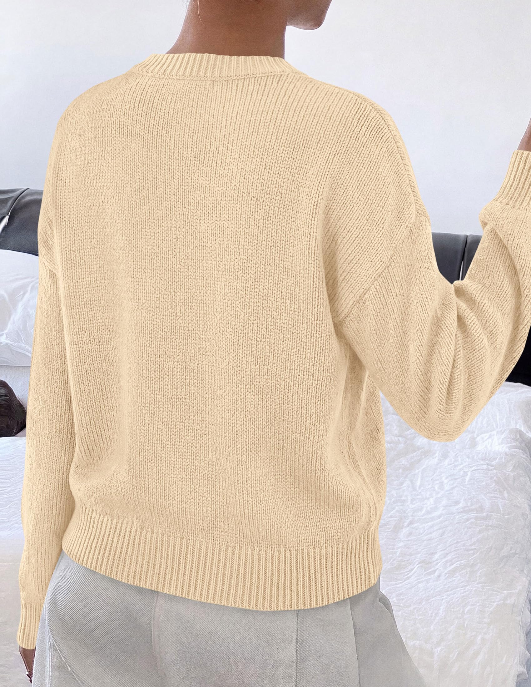 Women's Oversized 3D Floral Knit Sweater,Apricot,S