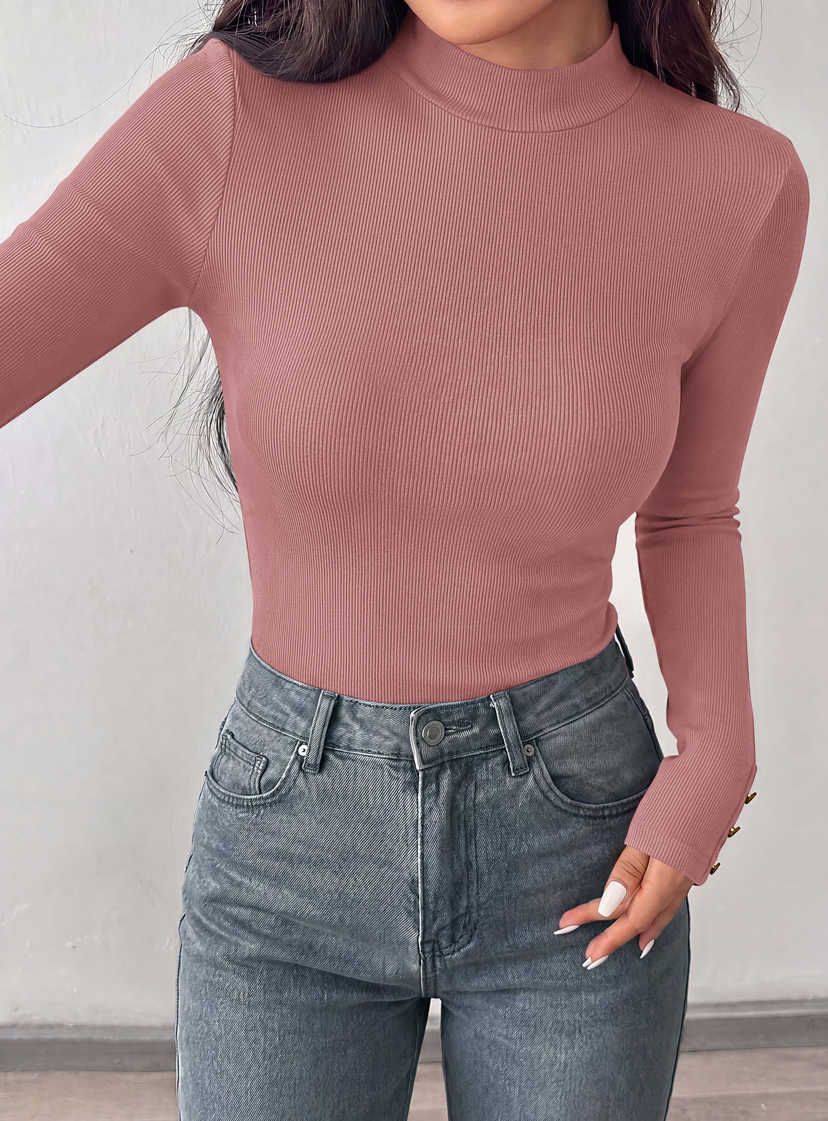 Women's Long Sleeve Shirts Fall Going Out Tops,Pink,M