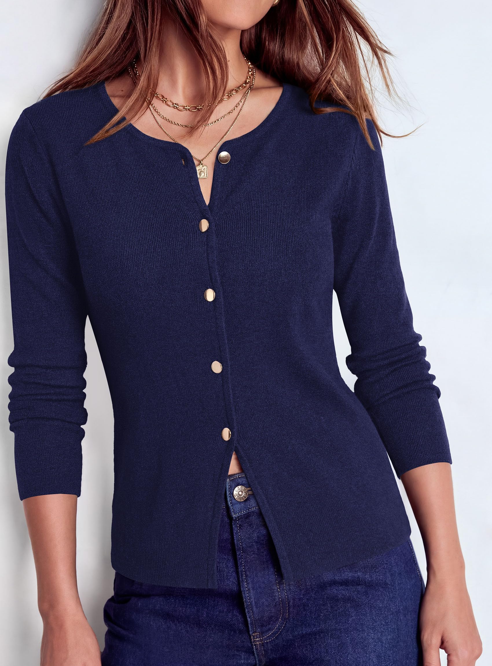 Lightweight Cardigan Sweaters for Women Button Up Fall Outfits