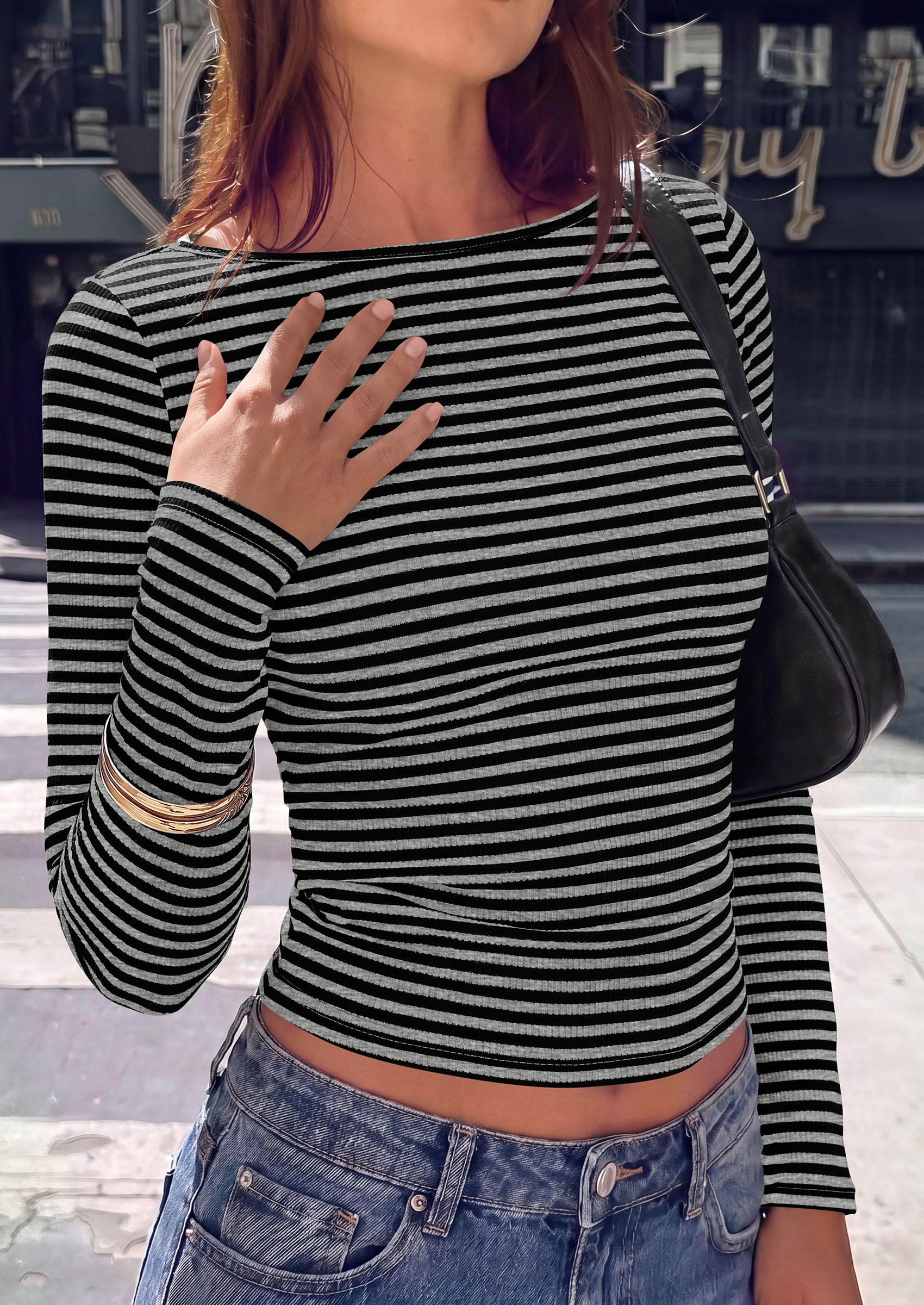 Long Sleeve Striped Shirts for Women