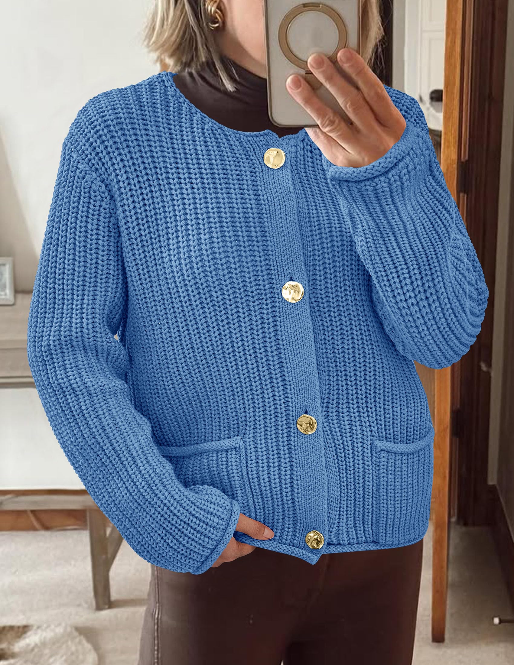 Women Oversized Cardigan Sweaters 2026 Fall Outfits,Blue
