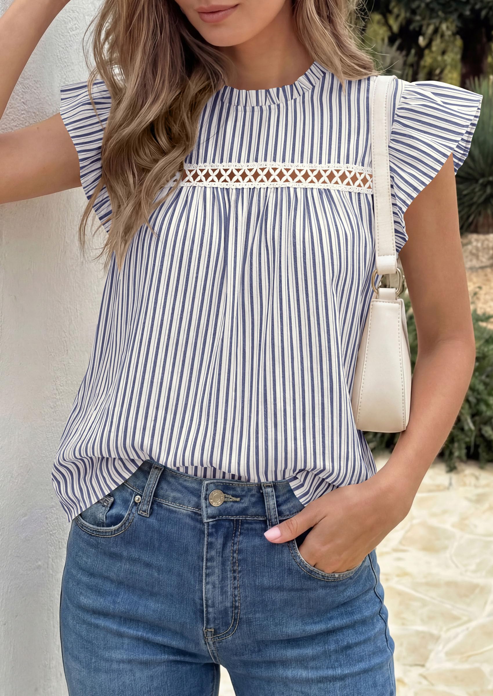 Striped Shirt Women Summer Dressy Business Casual Work Tops