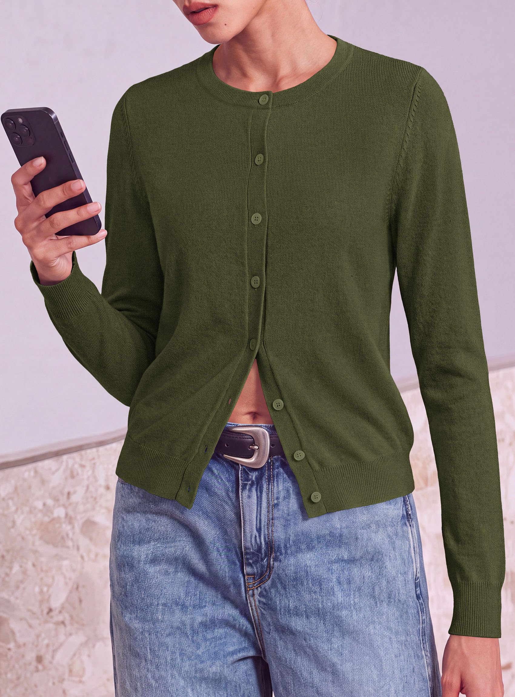 Lightweight Cardigans for Women Knit Button Up Fall Sweaters