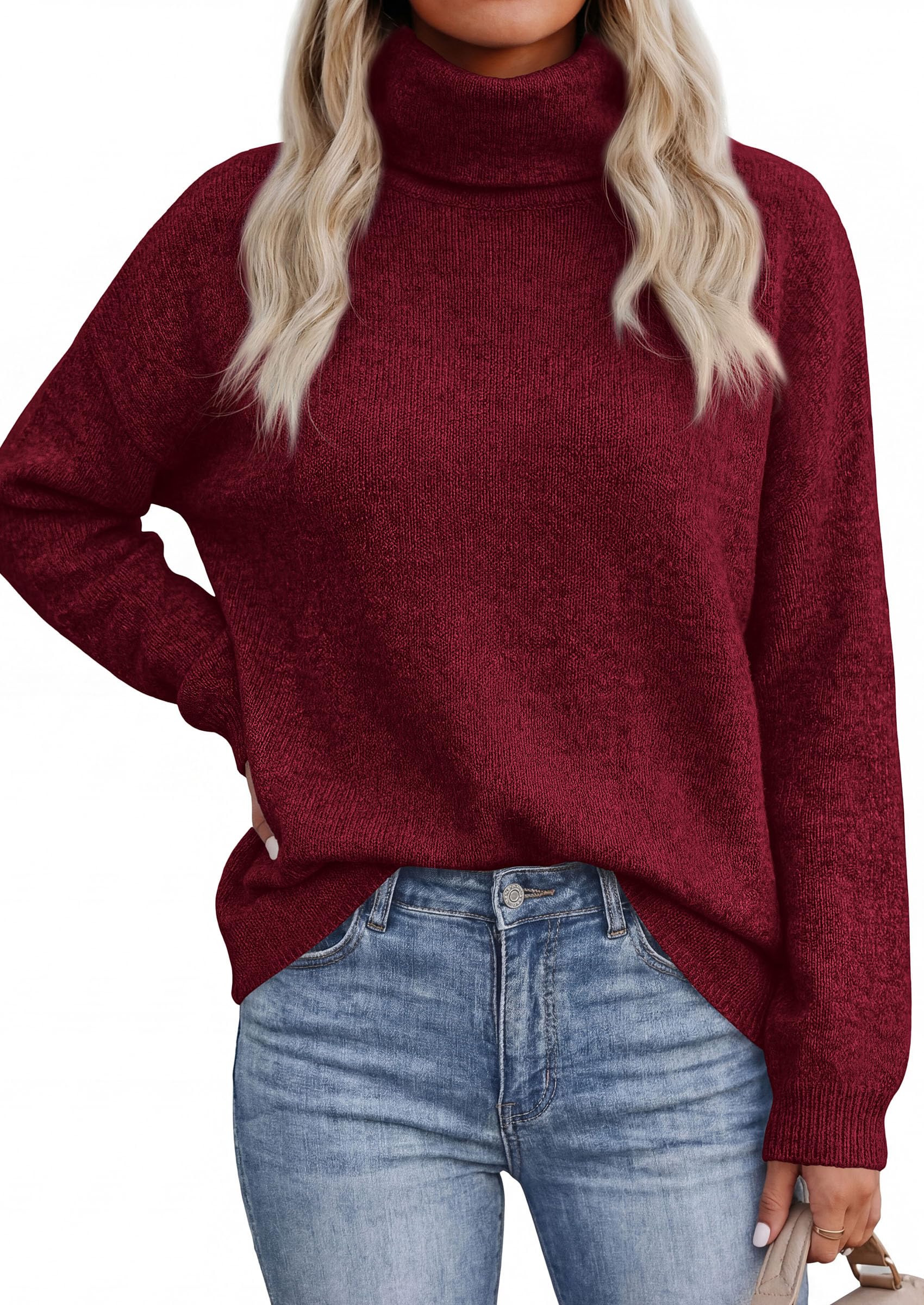 Women's Winter Turtleneck Sweaters Oversized Warm Pullover