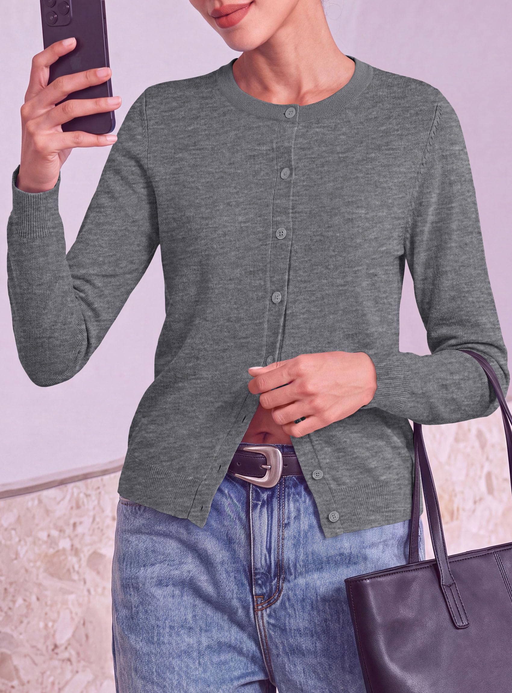 Lightweight Cardigans for Women Knit Button Up Fall Sweaters