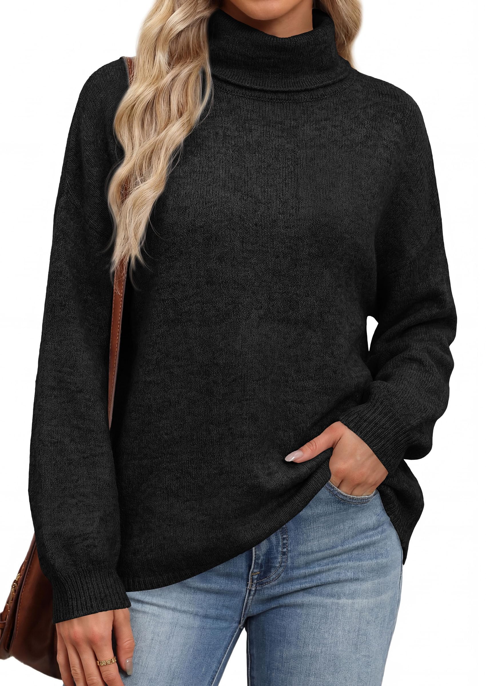 Women's Winter Turtleneck Sweaters Oversized Warm Pullover