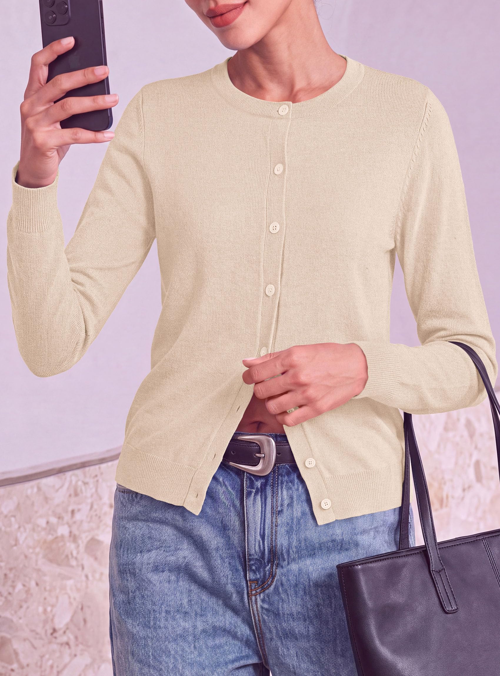 Lightweight Cardigans for Women Knit Button Up Fall Sweaters